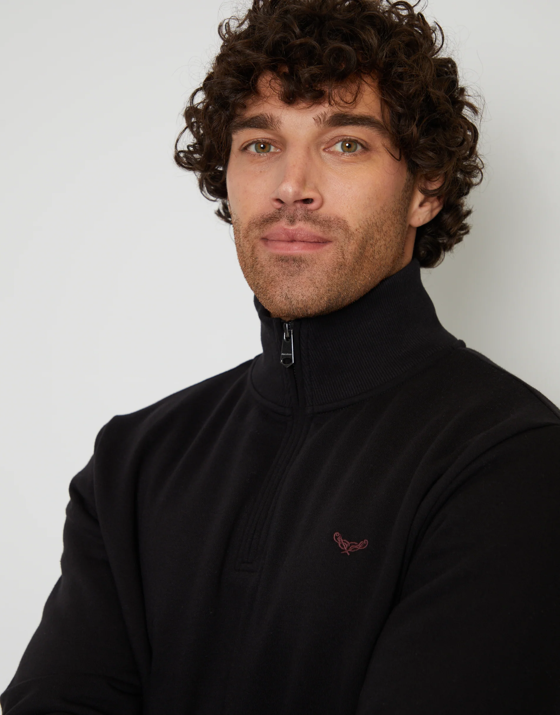 Quarter Zip Sweatshirt in Black - Image 4