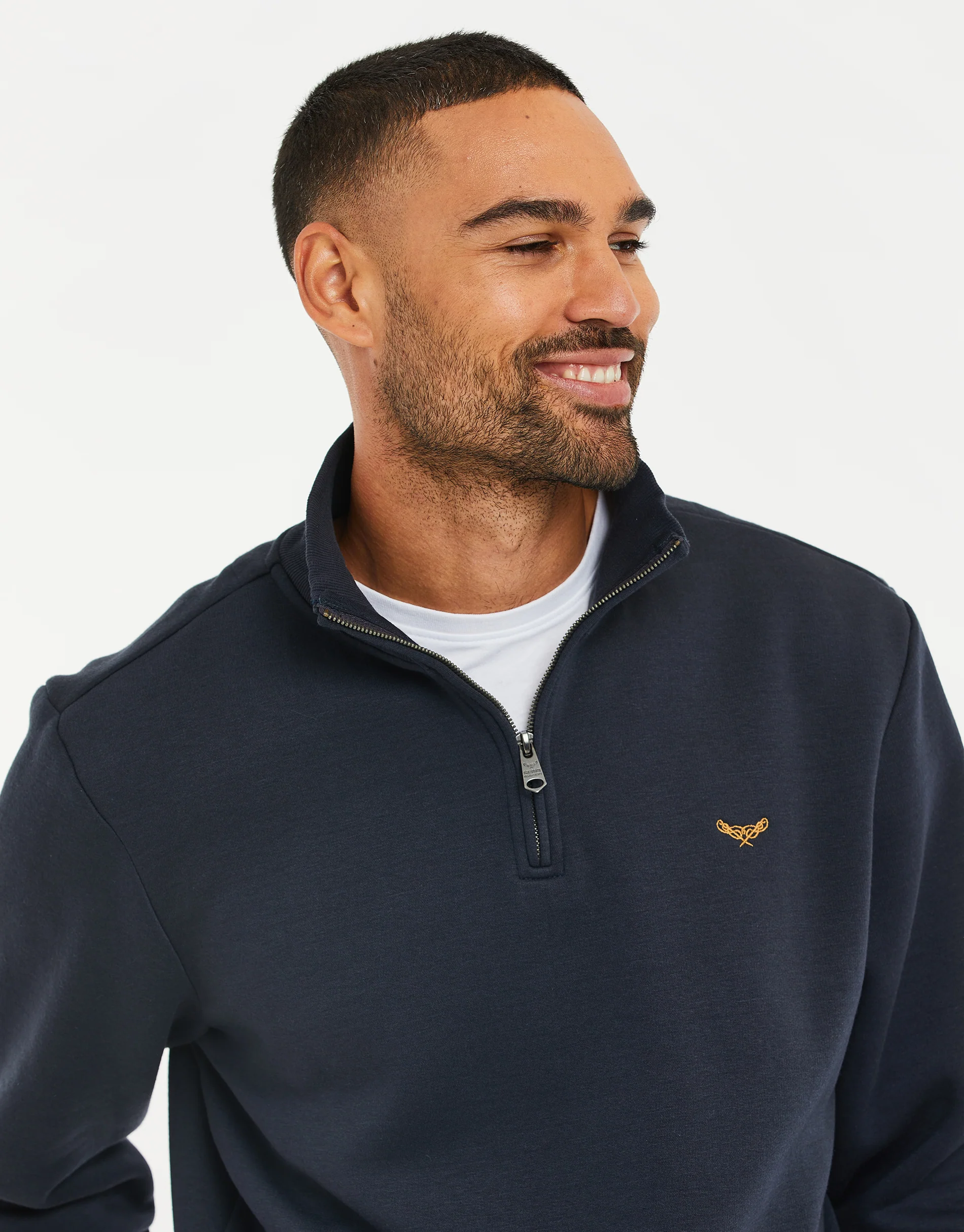 Quarter Zip Sweatshirt in Navy - Image 4
