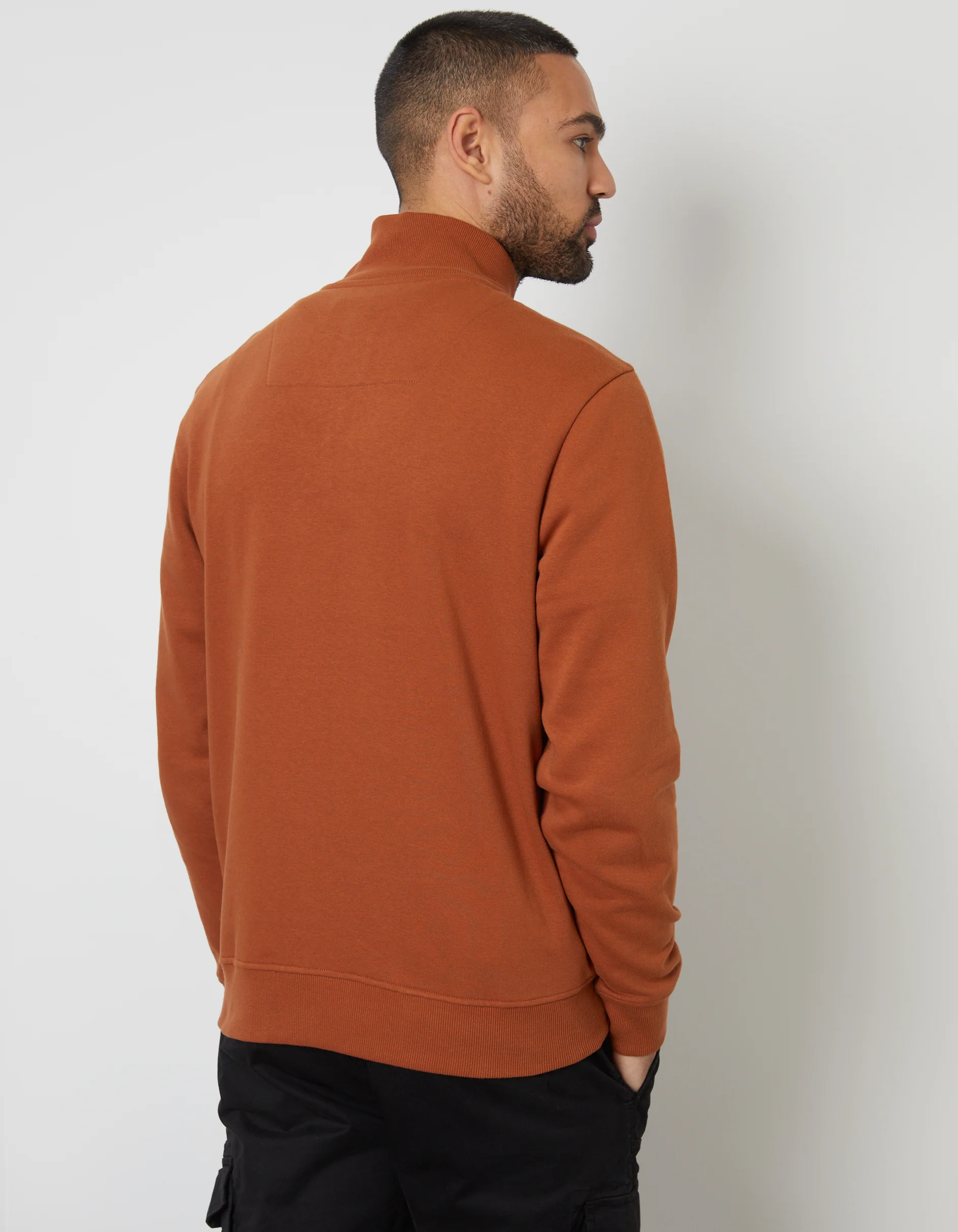 Quarter Zip Sweatshirt in Rust Orange - Image 2
