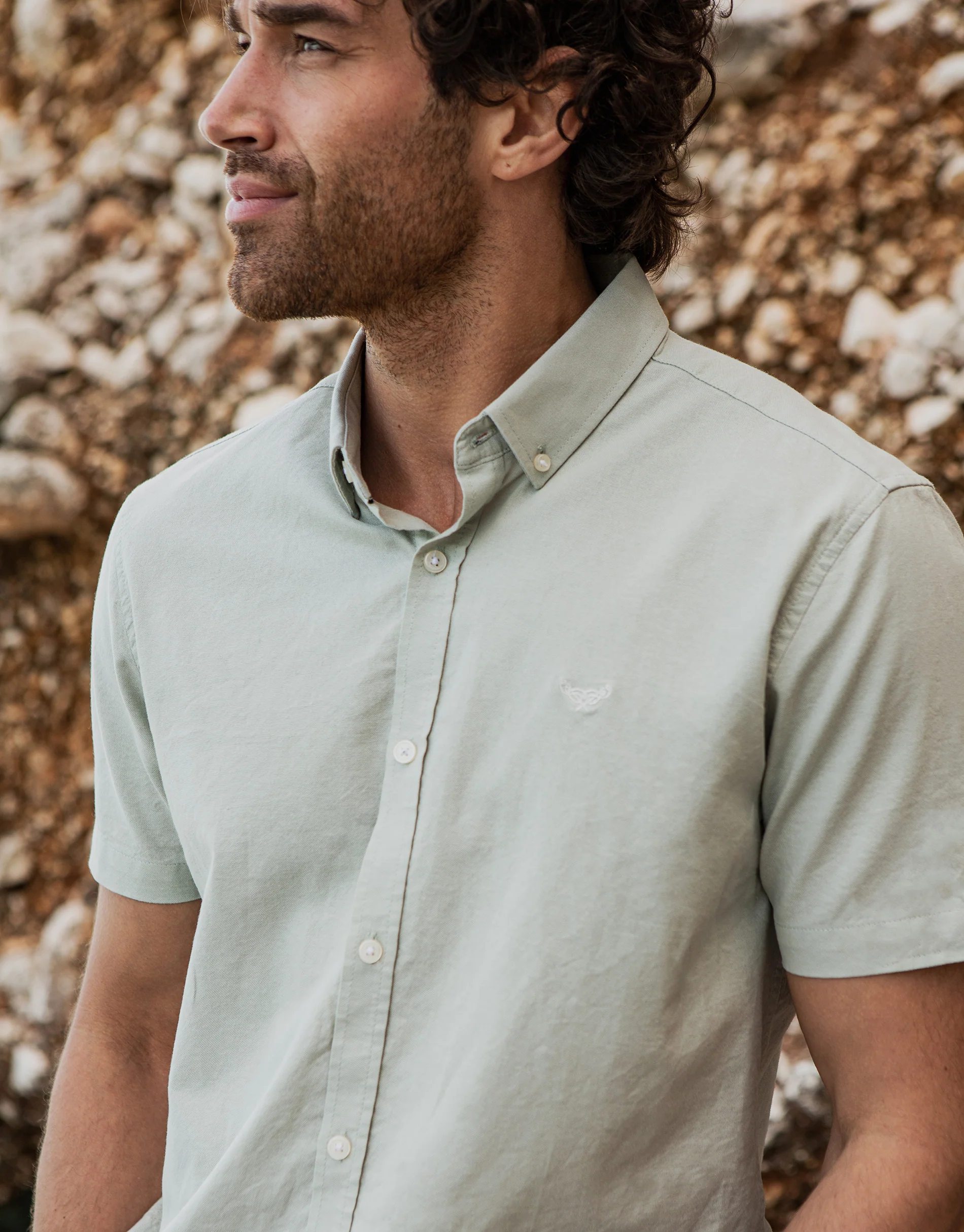 Short Sleeve Shirt in Sage Green - Image 4