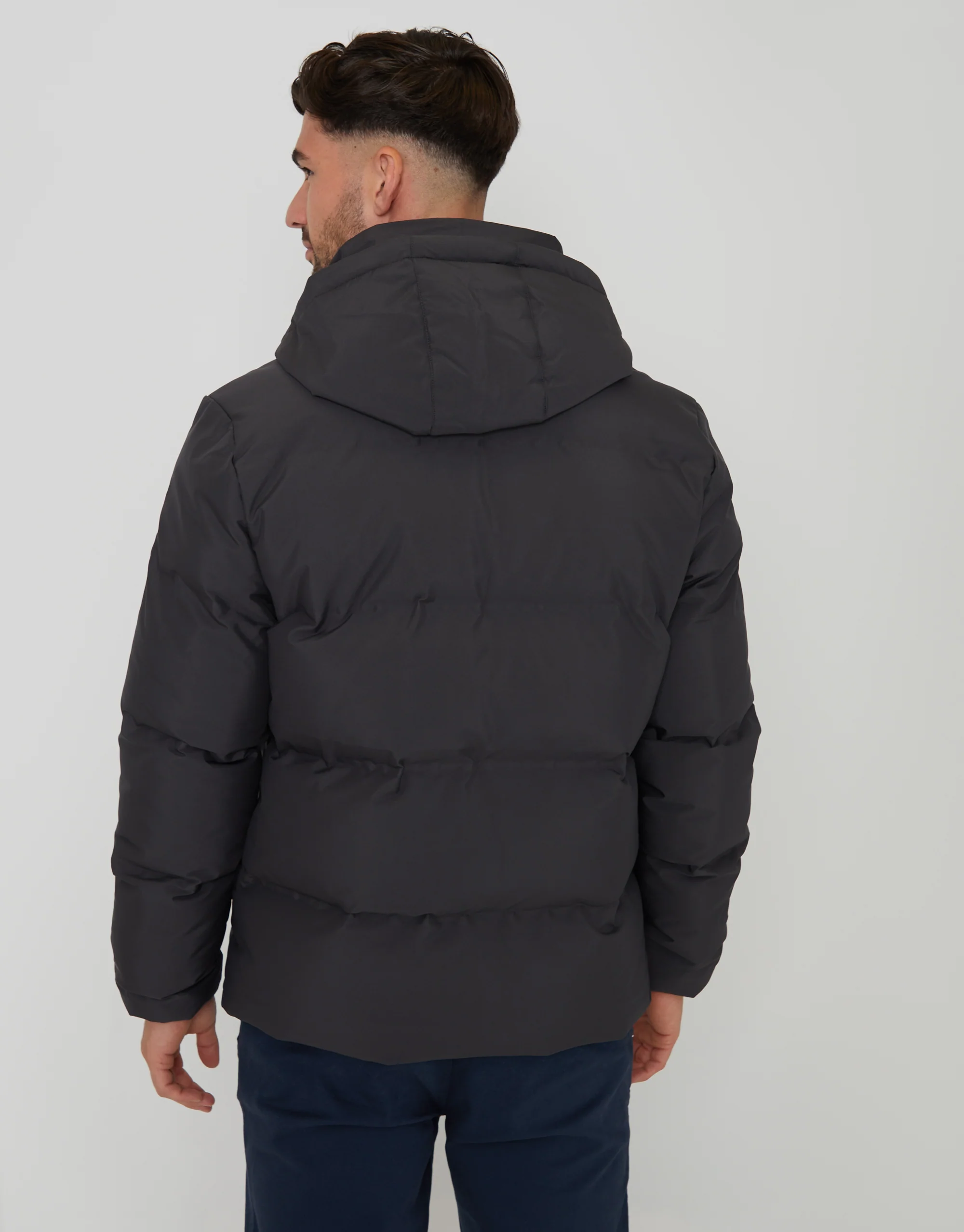 Hooded Puffer Jacket in Slate Grey - Image 2