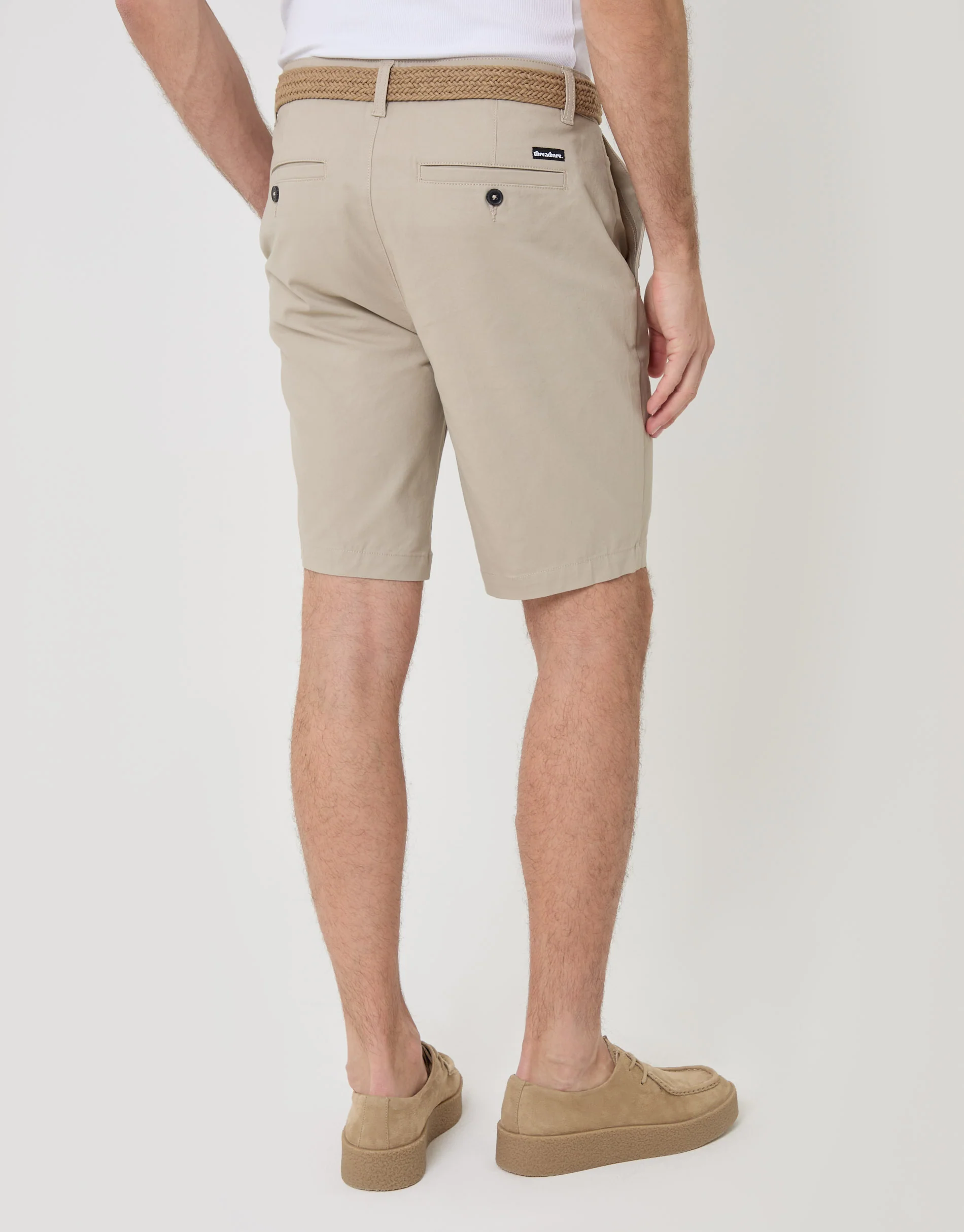 Belted Chino Shorts in Stone - Image 3