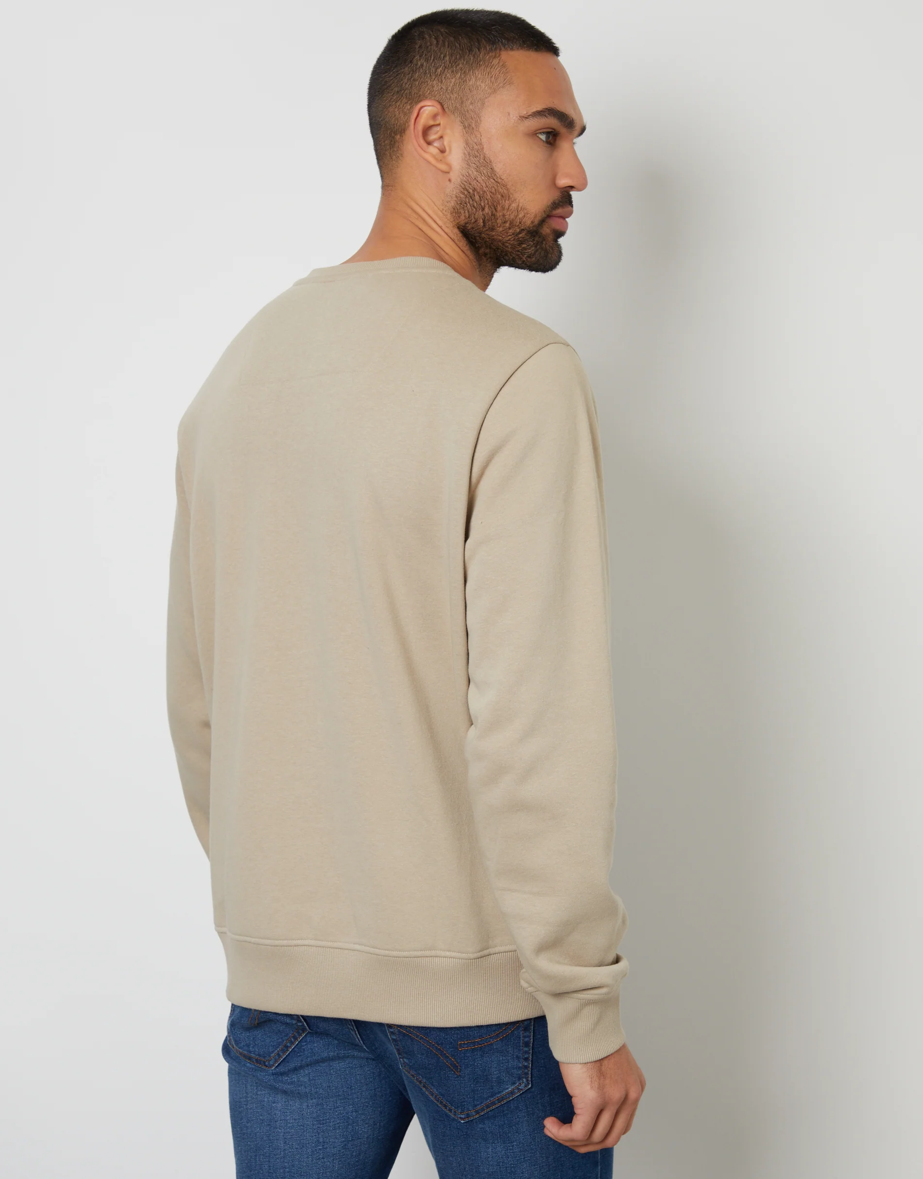Crew Neck Sweatshirt in Stone - Image 2