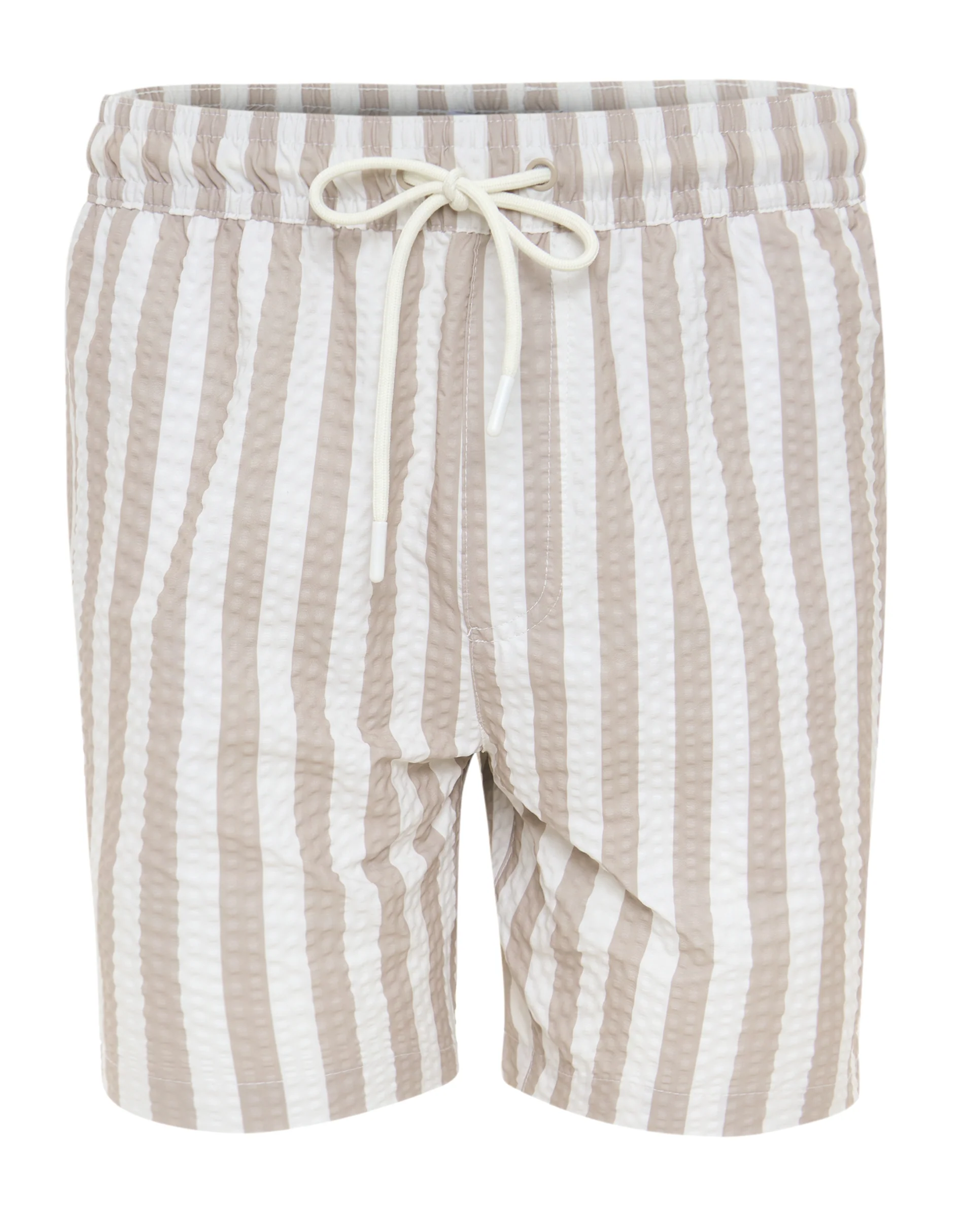 Seersucker Swim Shorts in Stone Stripe - Image 5
