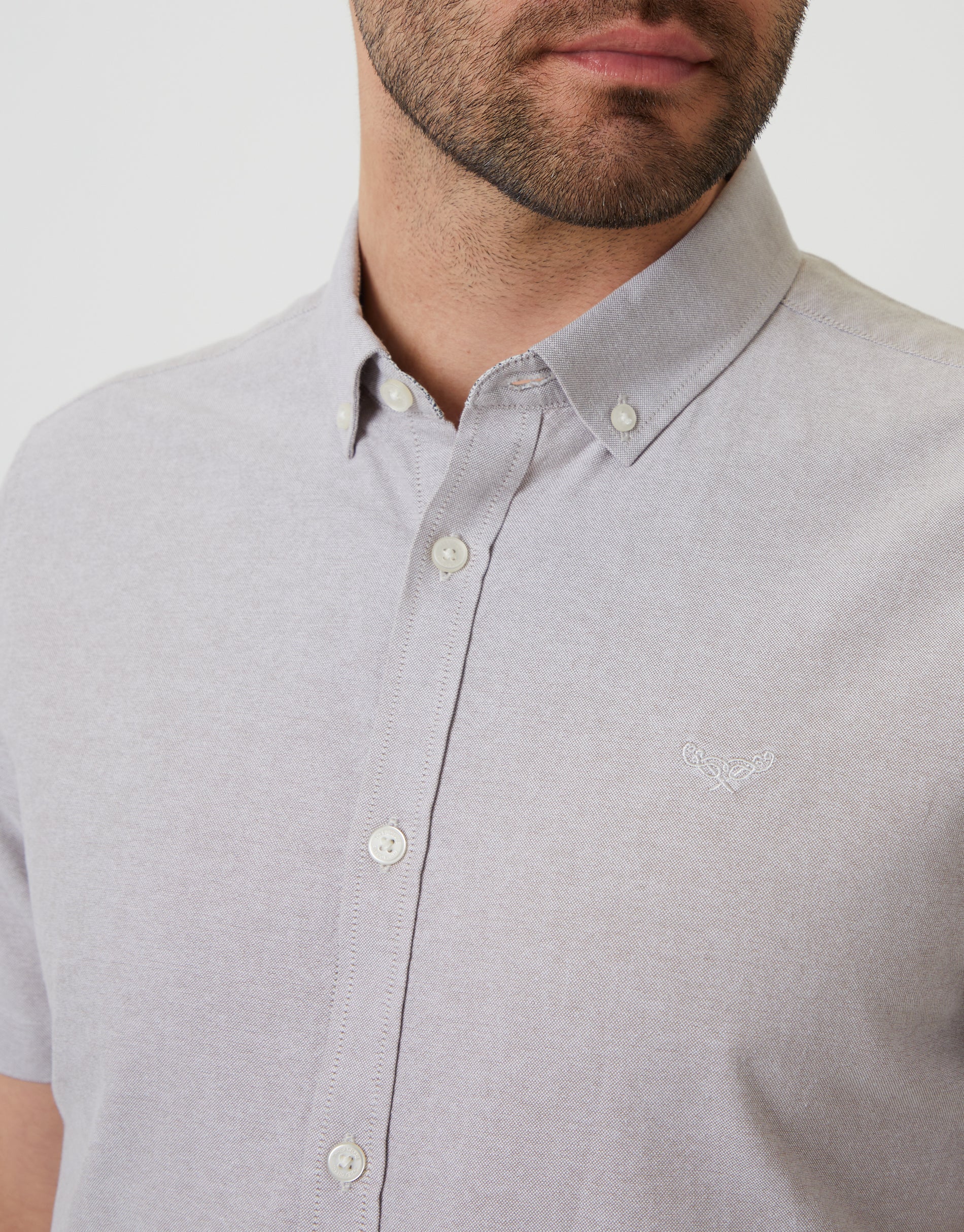 Short Sleeve Shirt in Taupe - Image 4