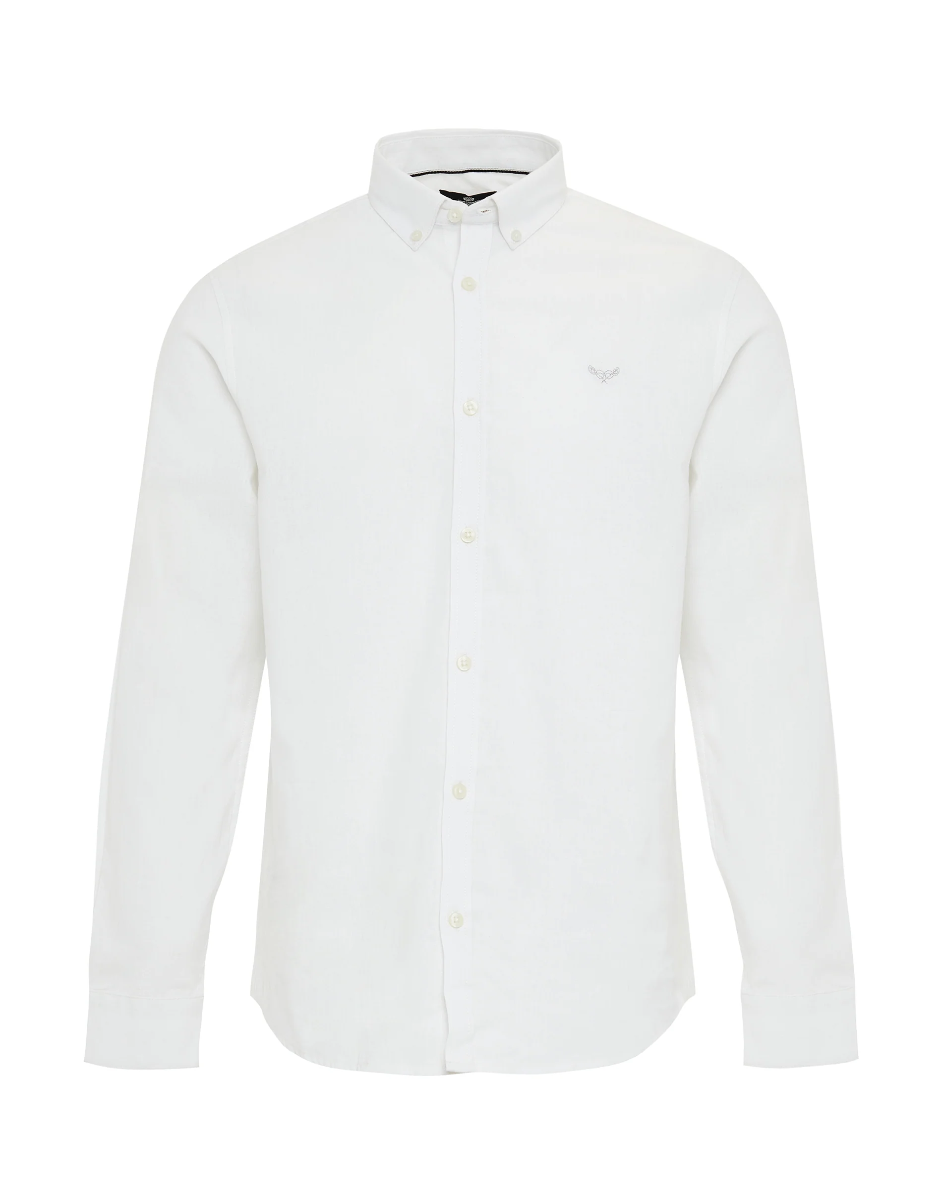 Long Sleeve Linen Blend Shirt in White - Image 5