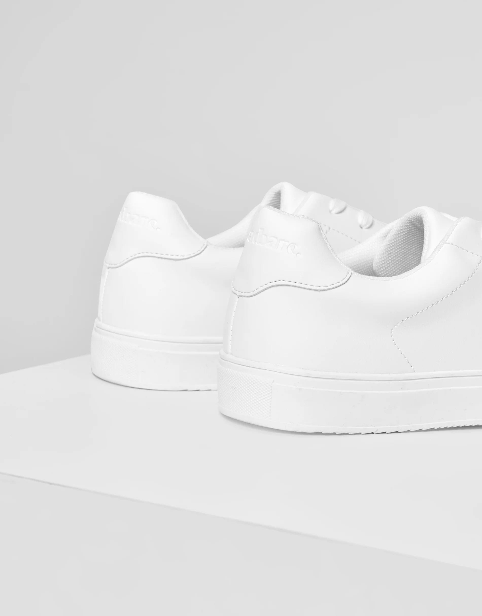 PU Court Trainers in White - Image 4