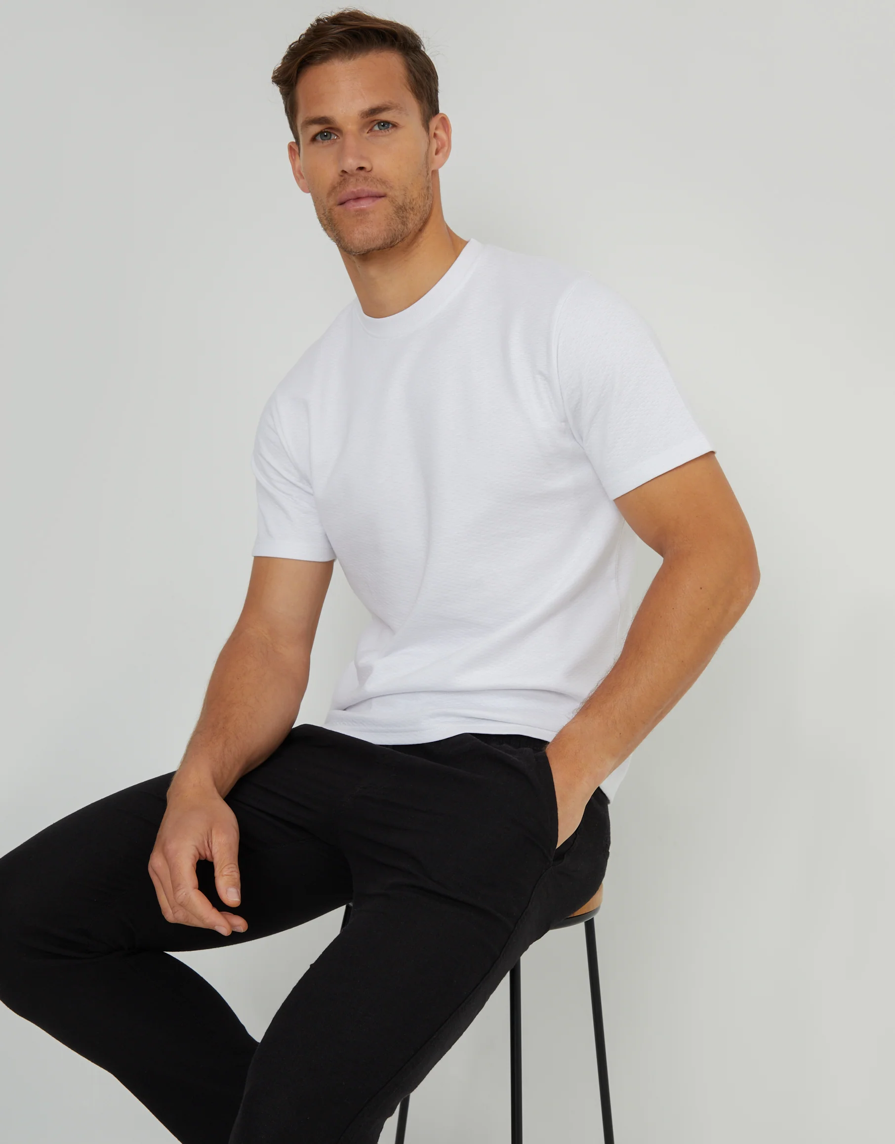 Textured T-Shirt in White