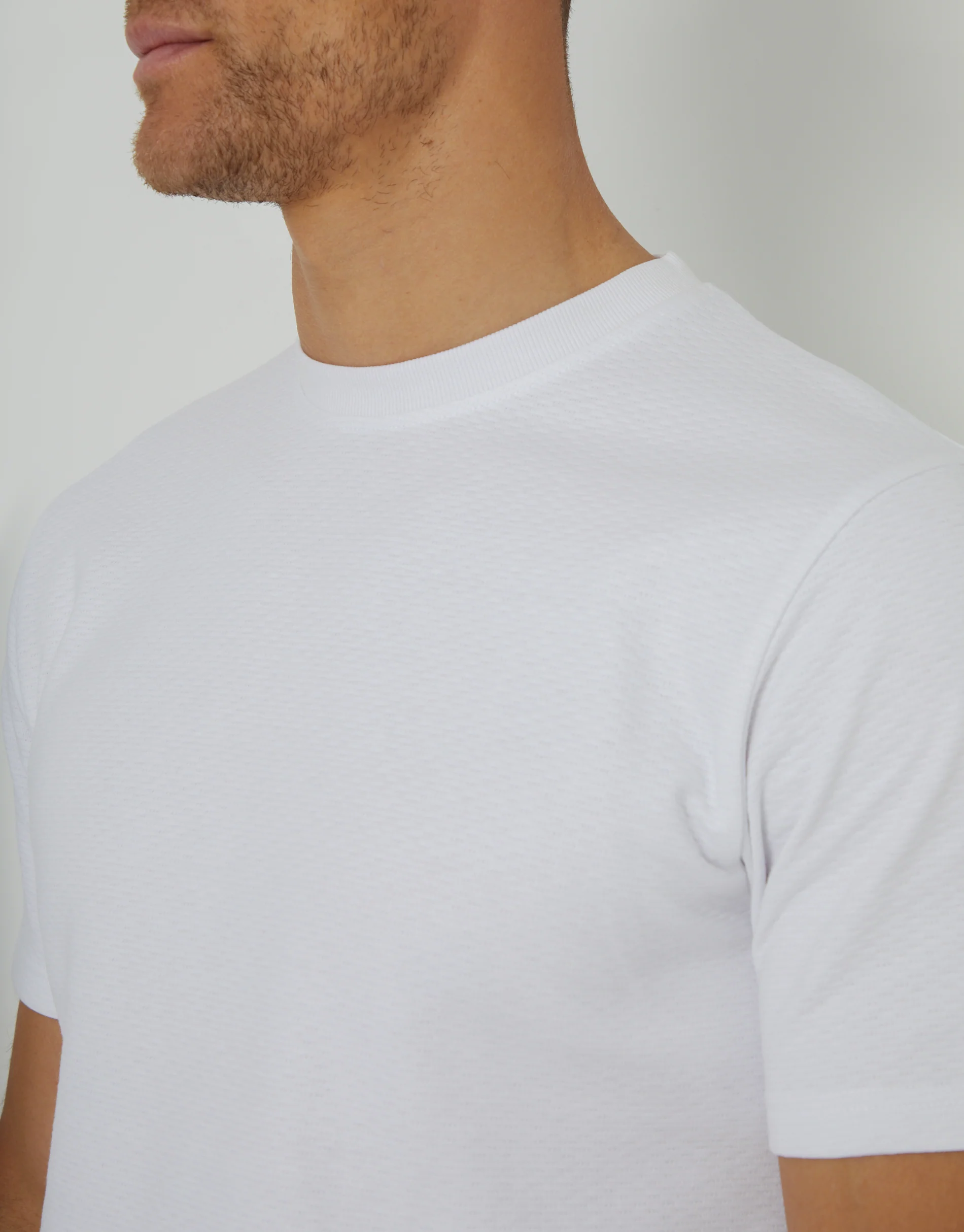 Textured T-Shirt in White - Image 4