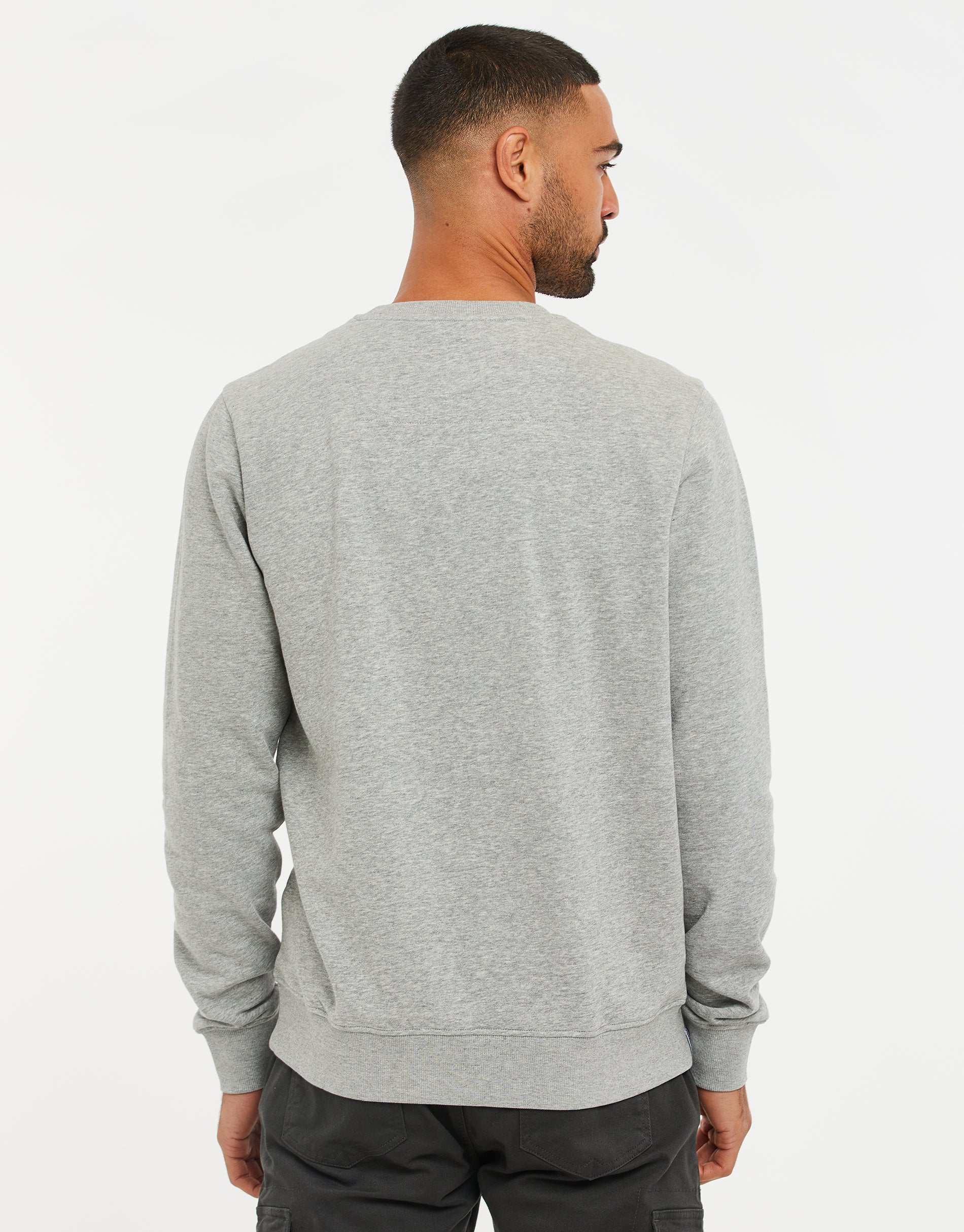 Crew Neck Sweatshirt in Grey Marl - Image 2