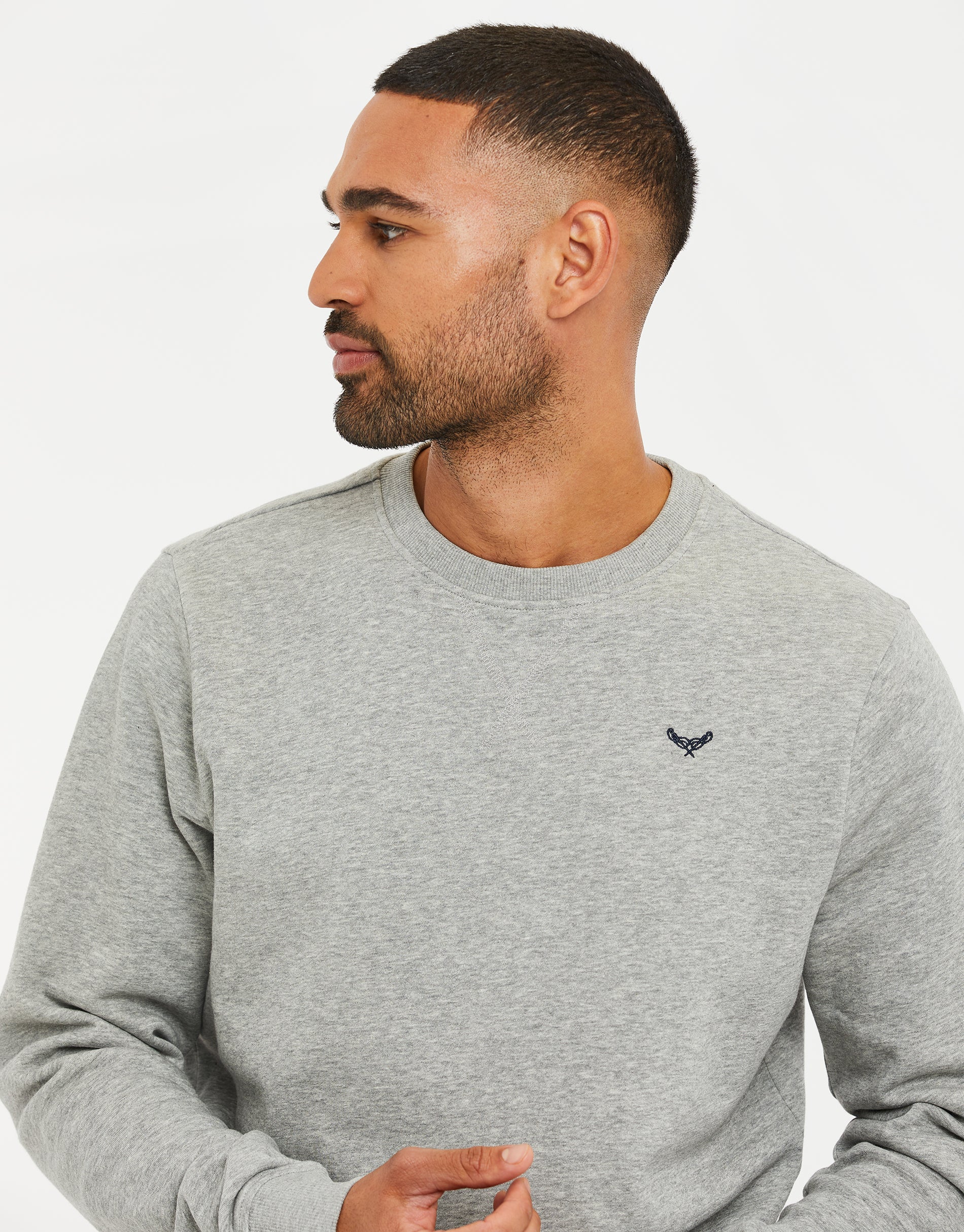 Crew Neck Sweatshirt in Grey Marl - Image 4