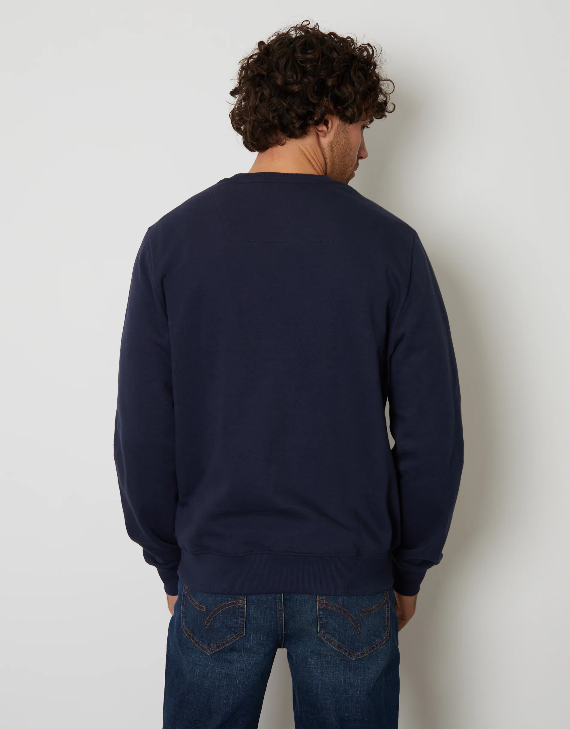Crew Neck Sweatshirt in Navy - Image 2