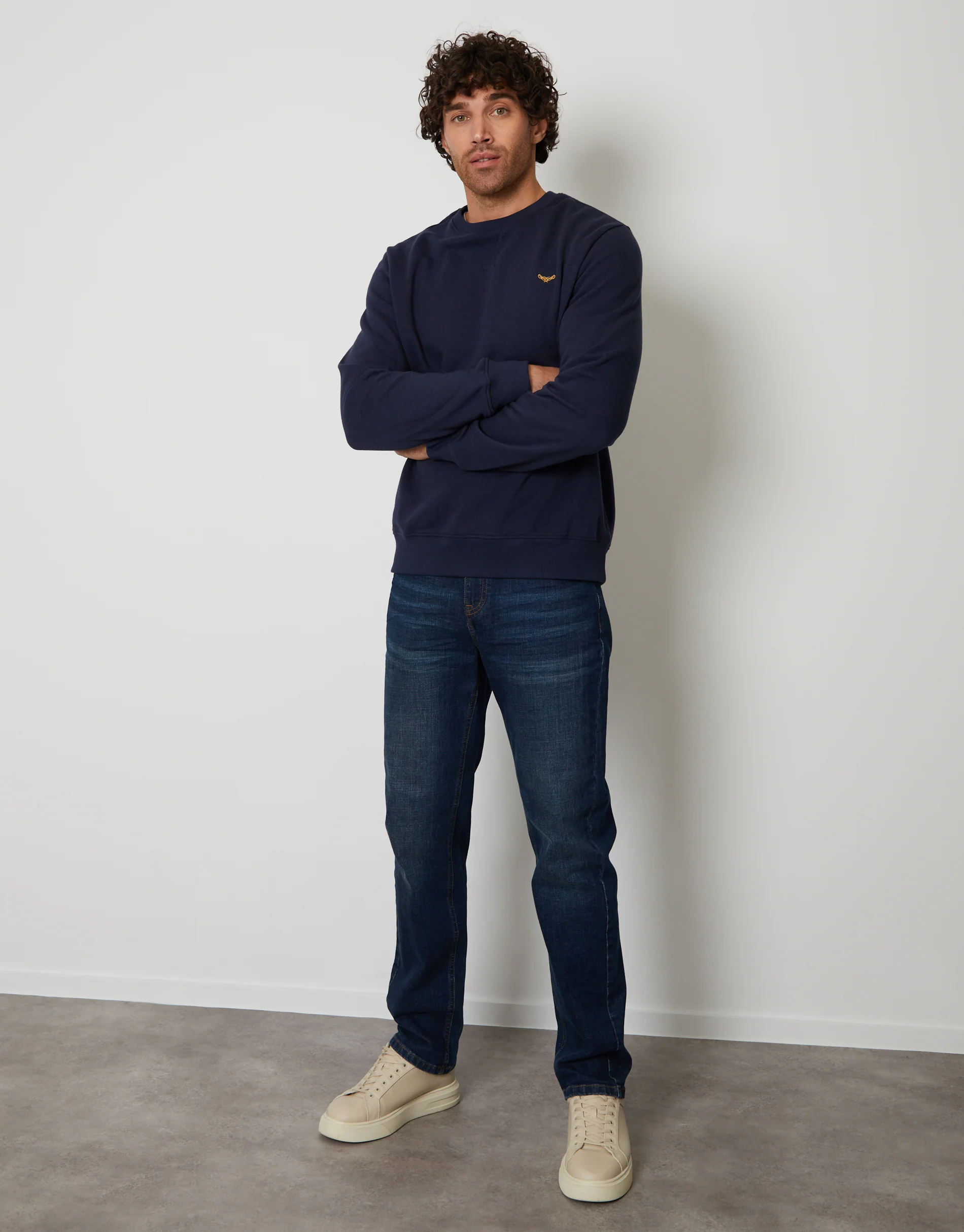 Crew Neck Sweatshirt in Navy - Image 3