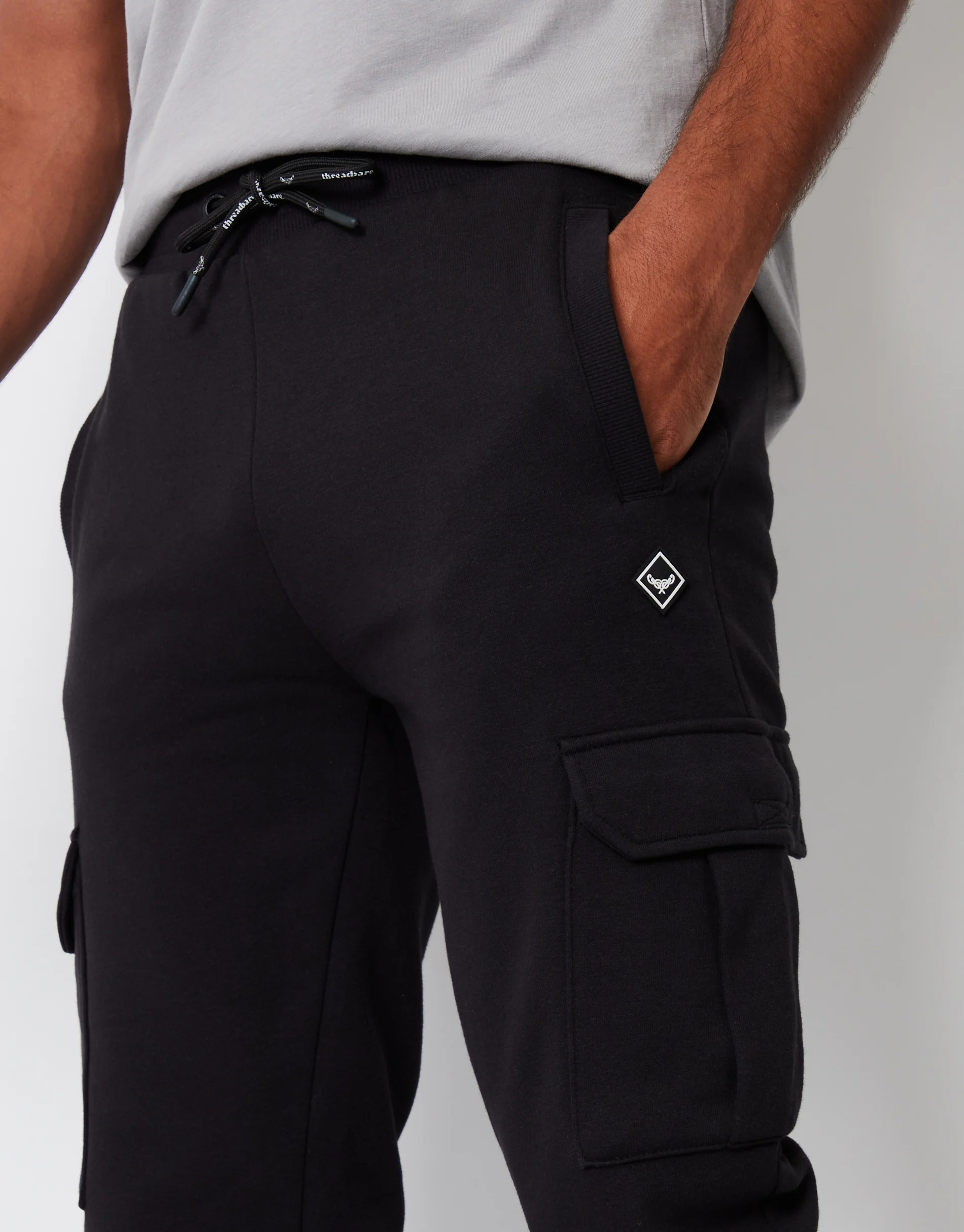 Cargo Style Joggers in Black - Image 4