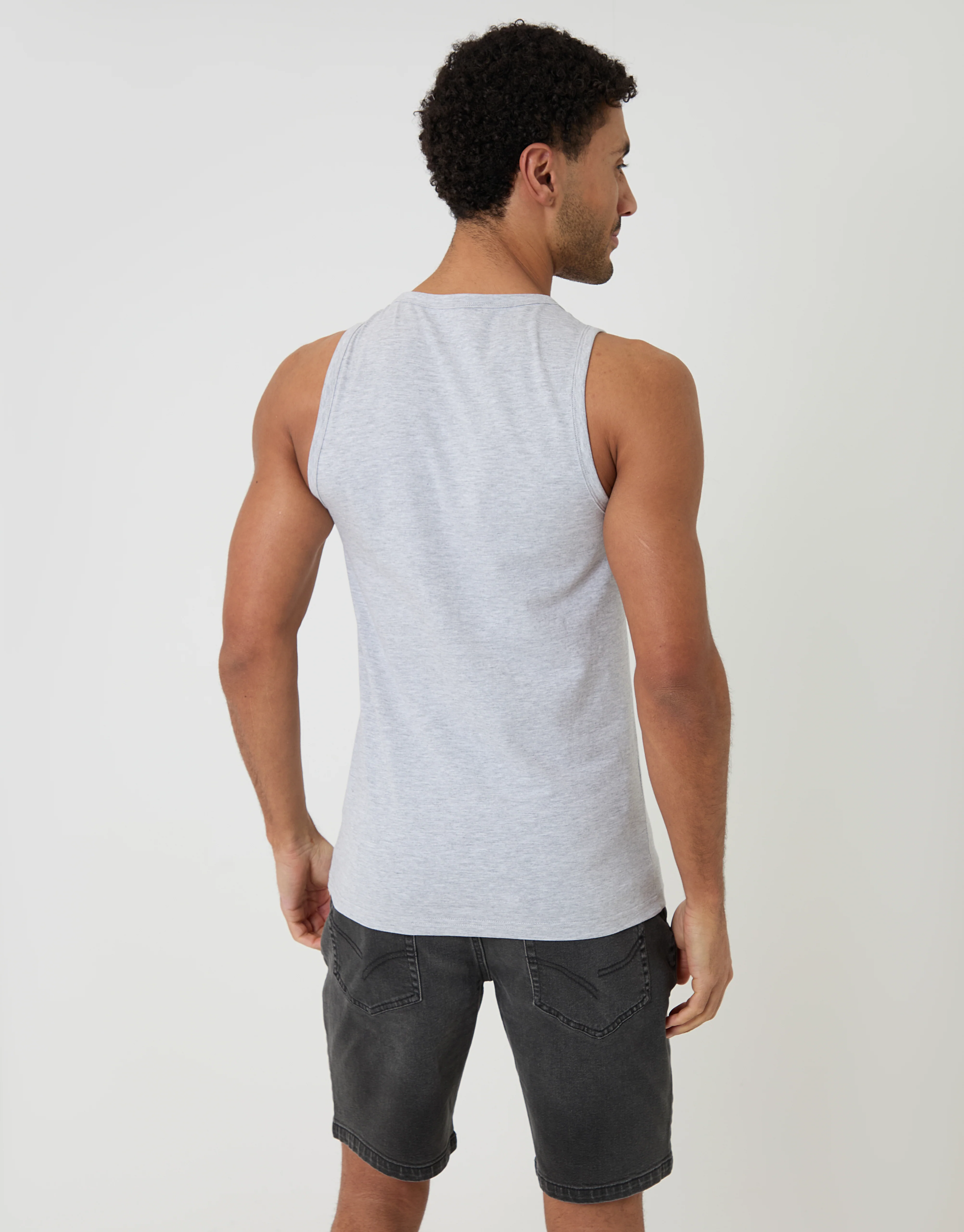 3 Pack Assorted Cotton Crew Neck Vests - Image 3