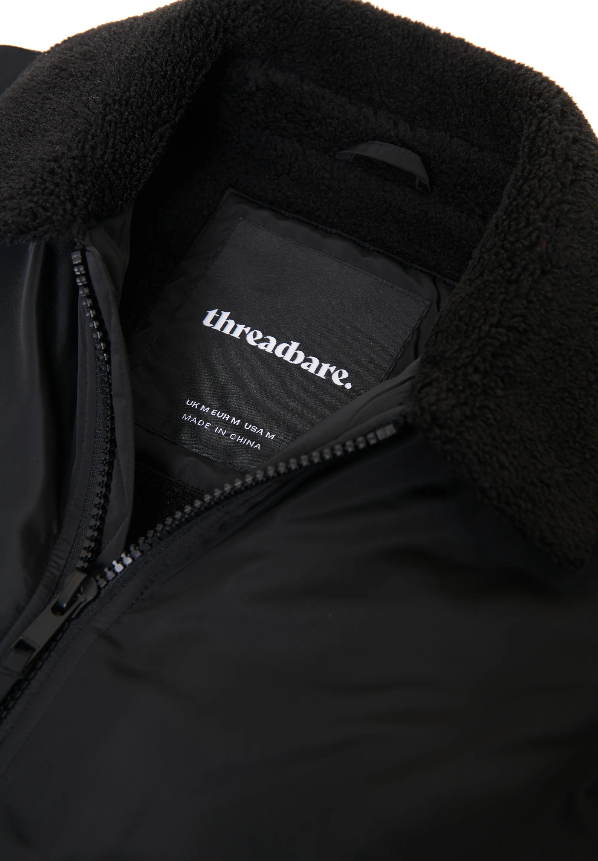 Borg Lined Collared Jacket in Black - Image 5