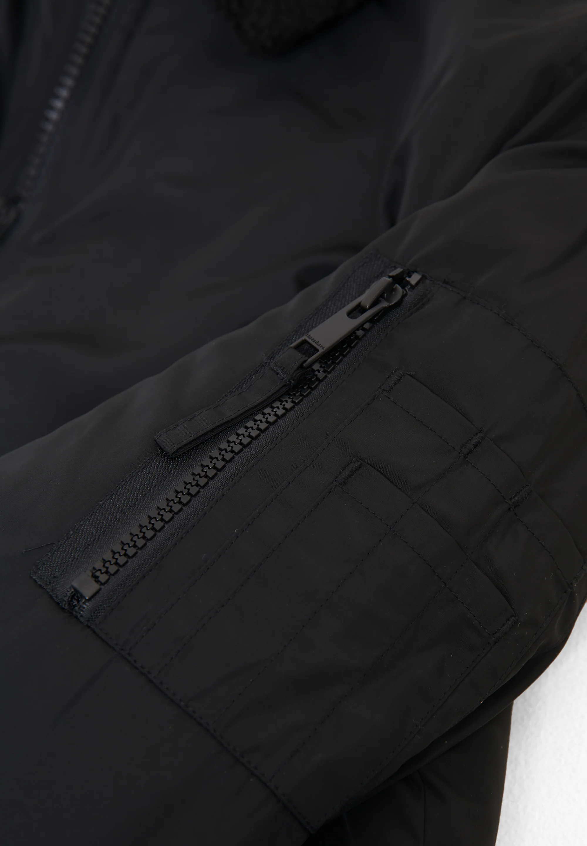 Borg Lined Collared Jacket in Black - Image 6
