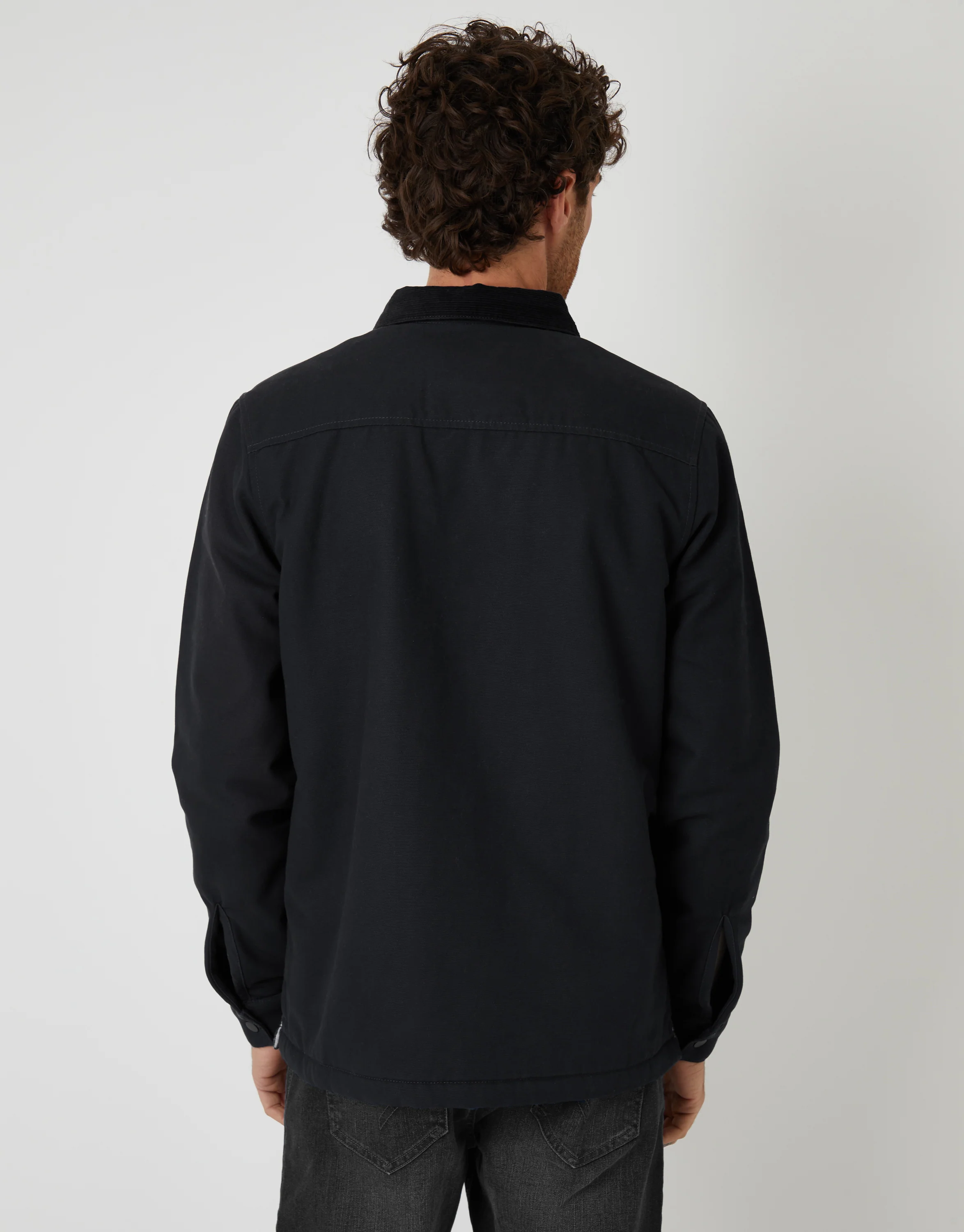 Borg Lined Shacket in Black - Image 2