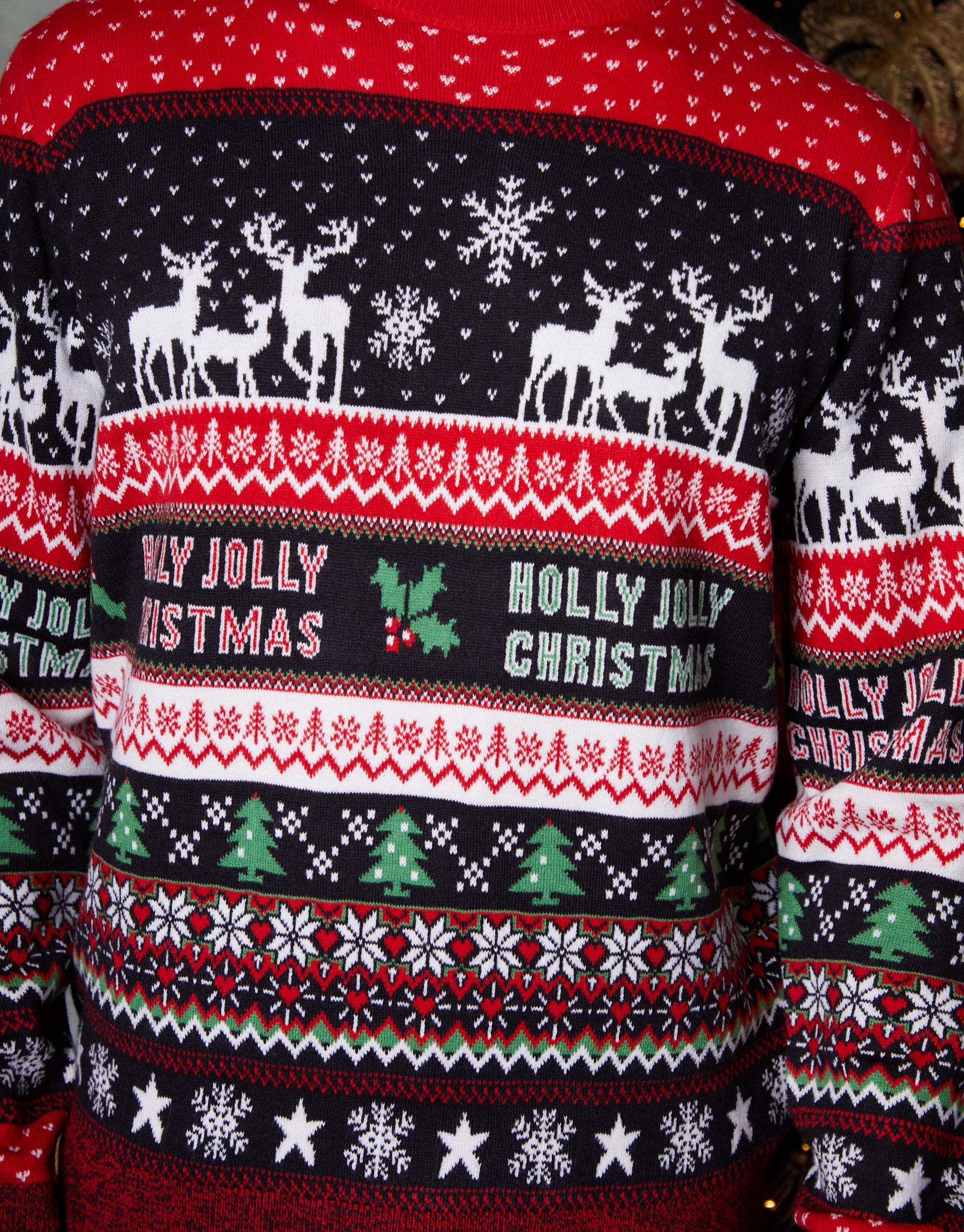 Christmas Fairisle Knitted Jumper in Black - Image 5