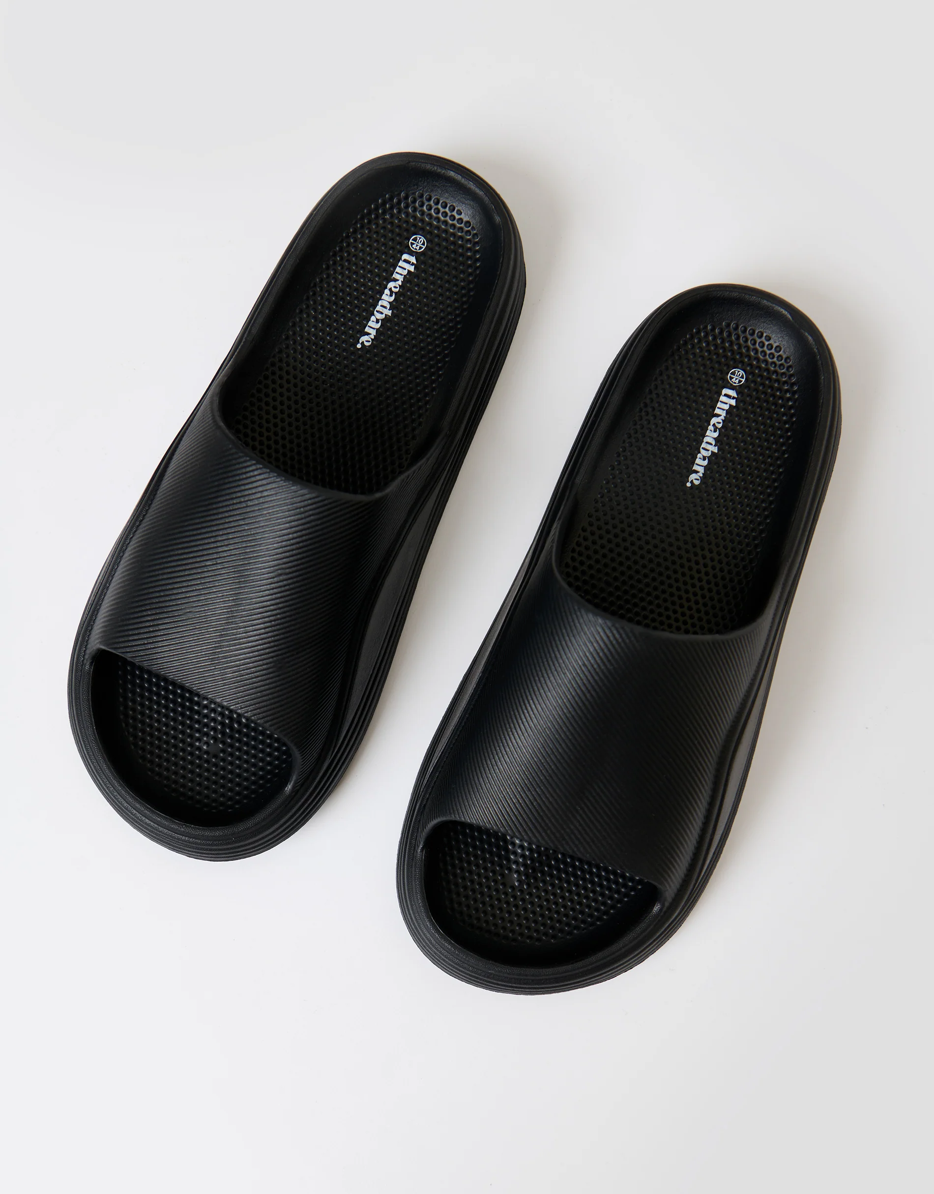 Chunky Foam Sliders in Black - Image 2
