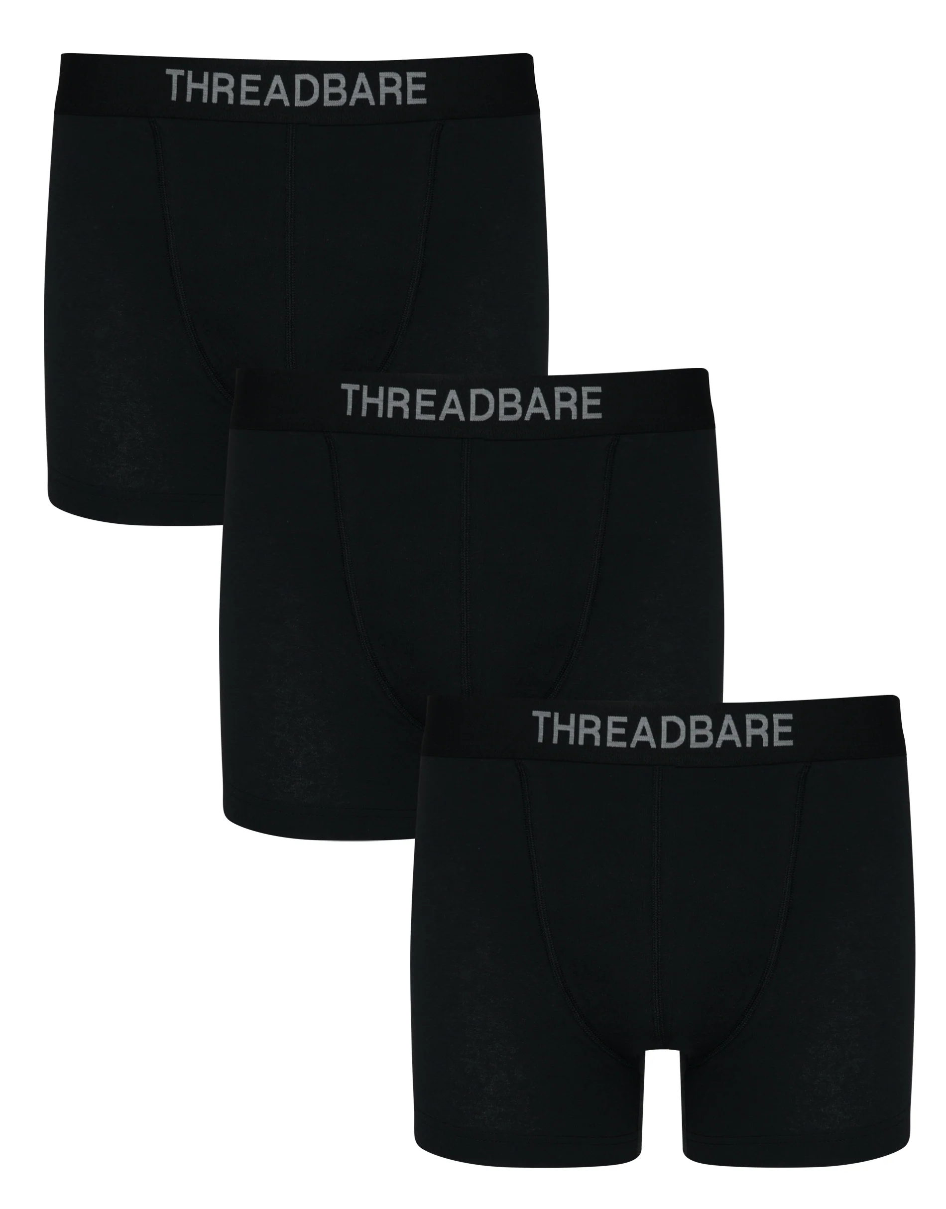 3 Pack Hipster Fit Boxer Shorts in Black