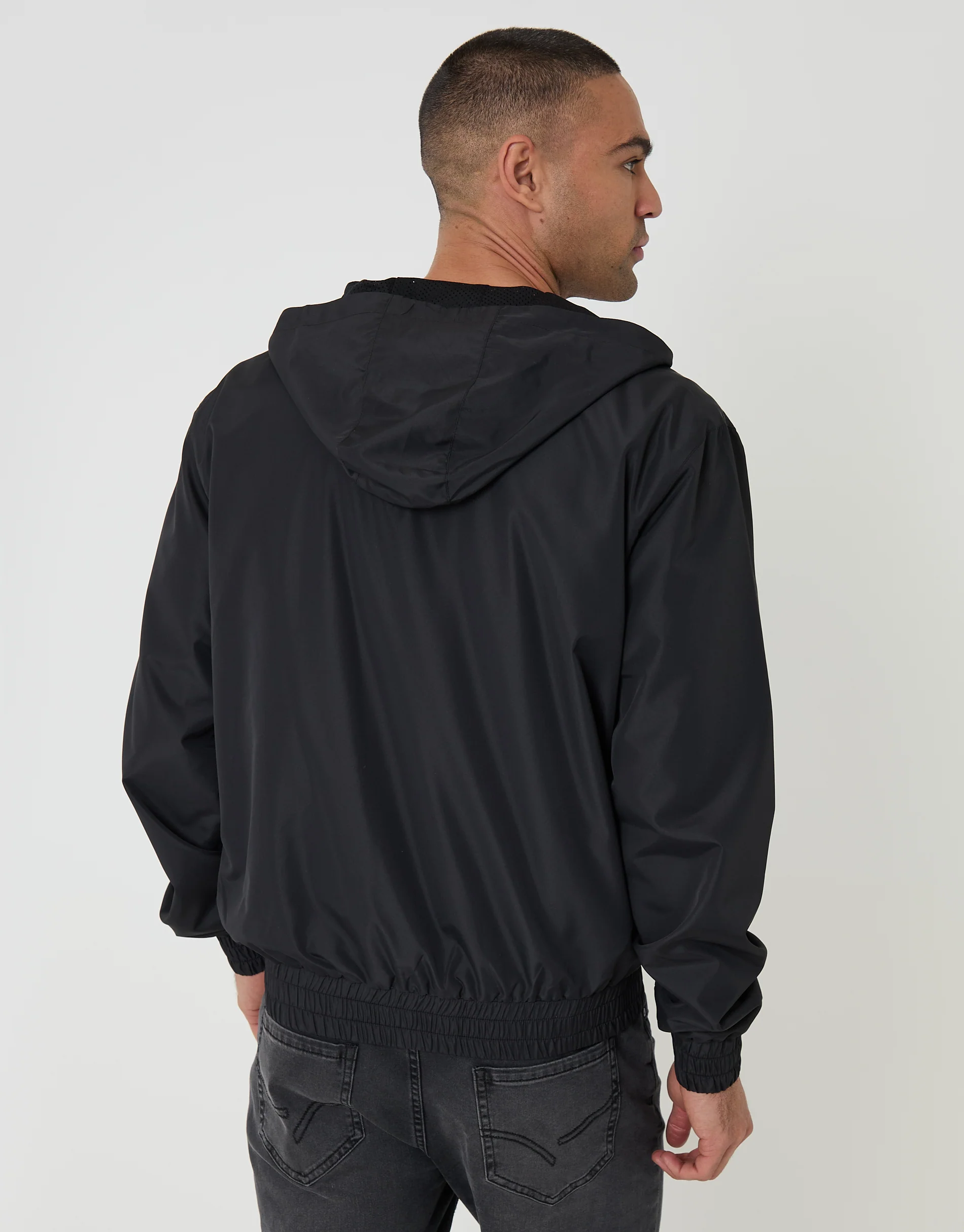 Lightweight Hooded Jacket in Black - Image 2