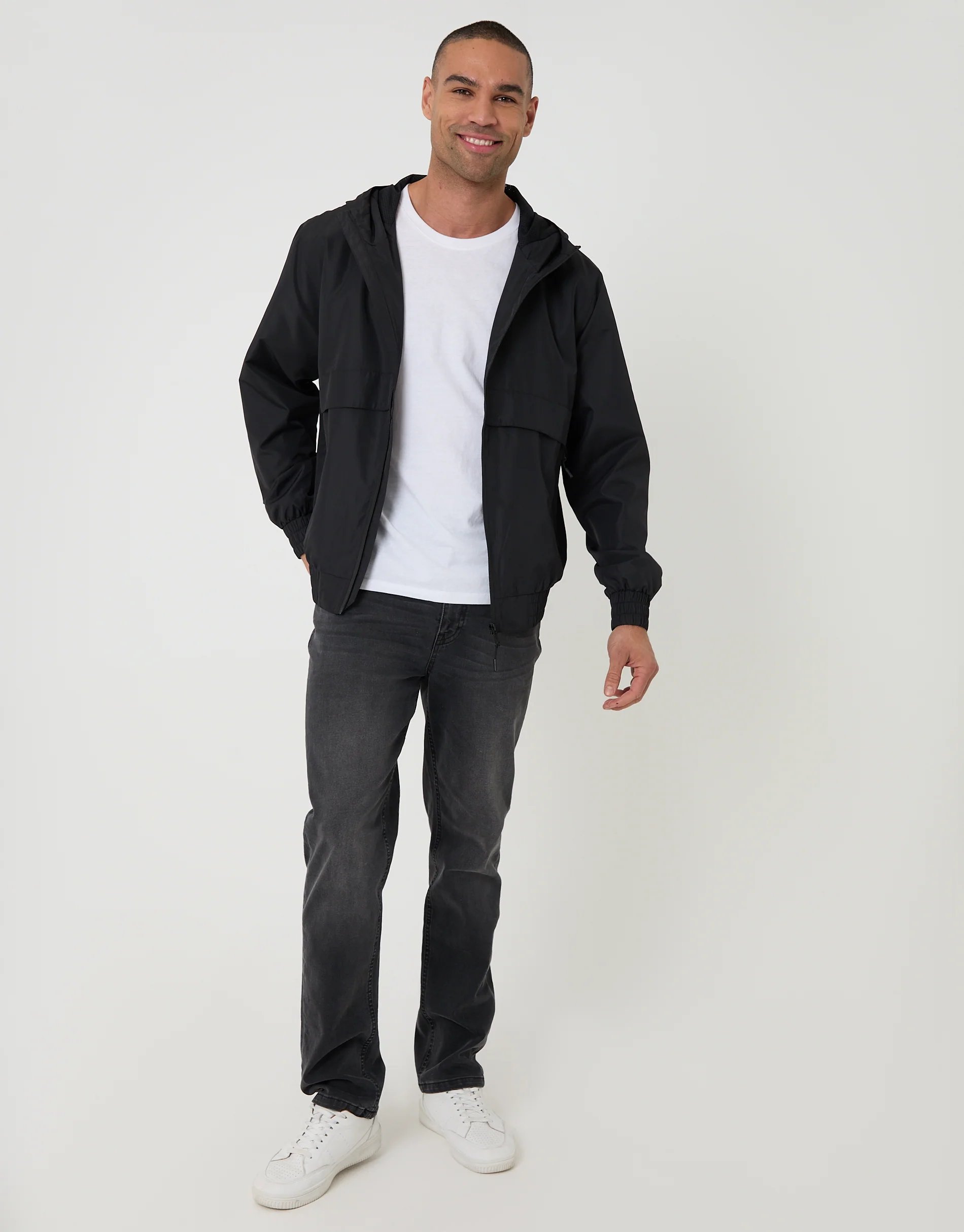 Lightweight Hooded Jacket in Black - Image 3
