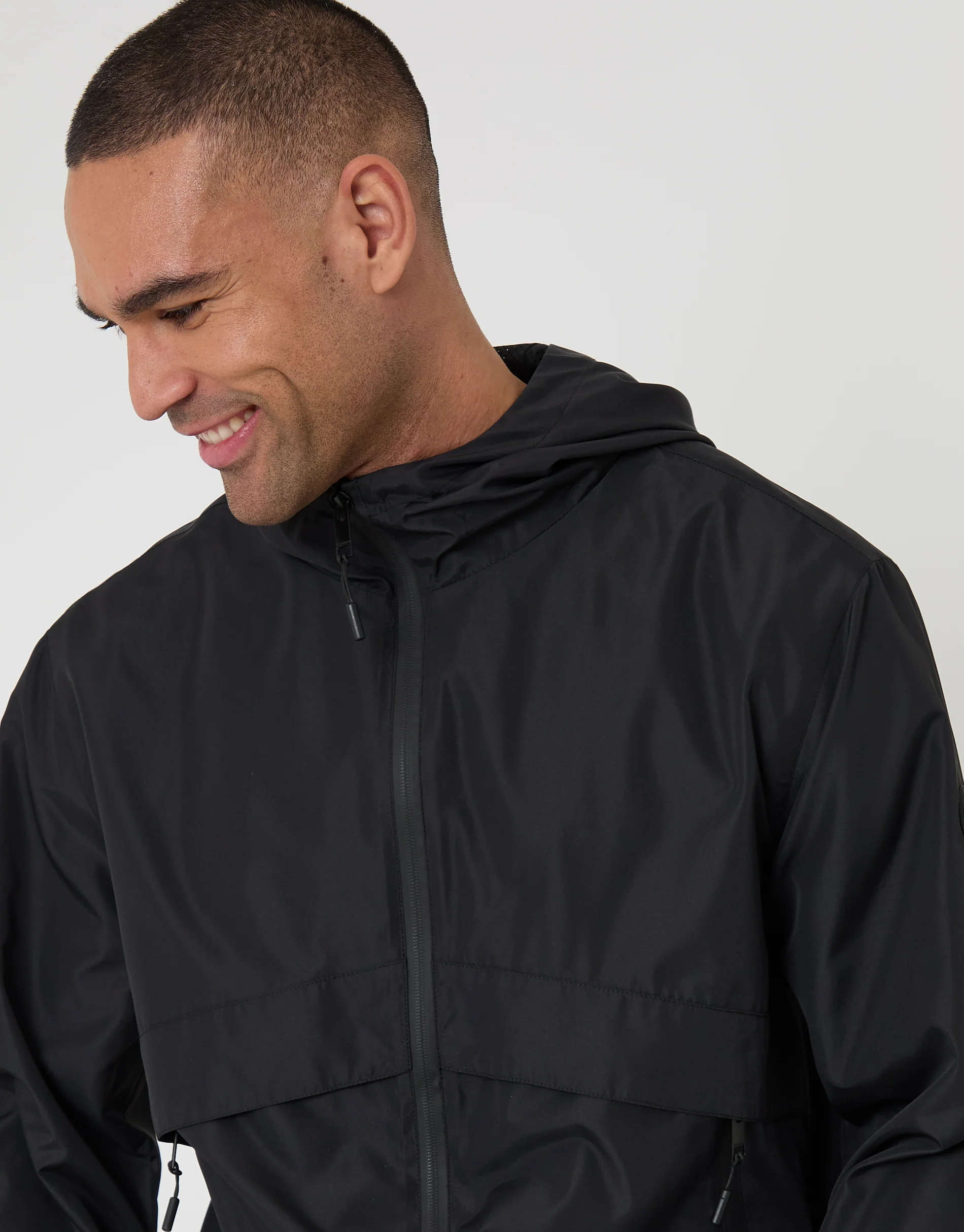 Lightweight Hooded Jacket in Black - Image 4