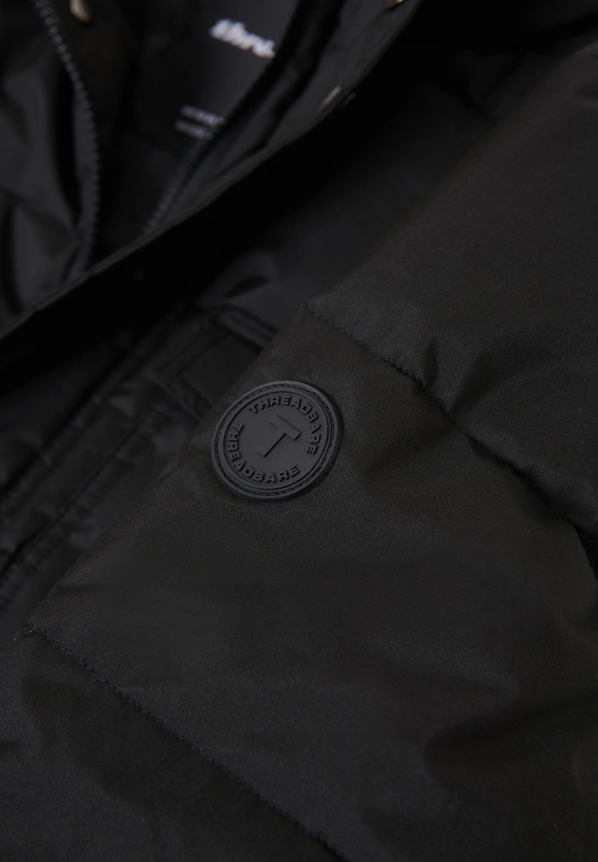 Padded Funnel Neck Jacket in Black - Image 6