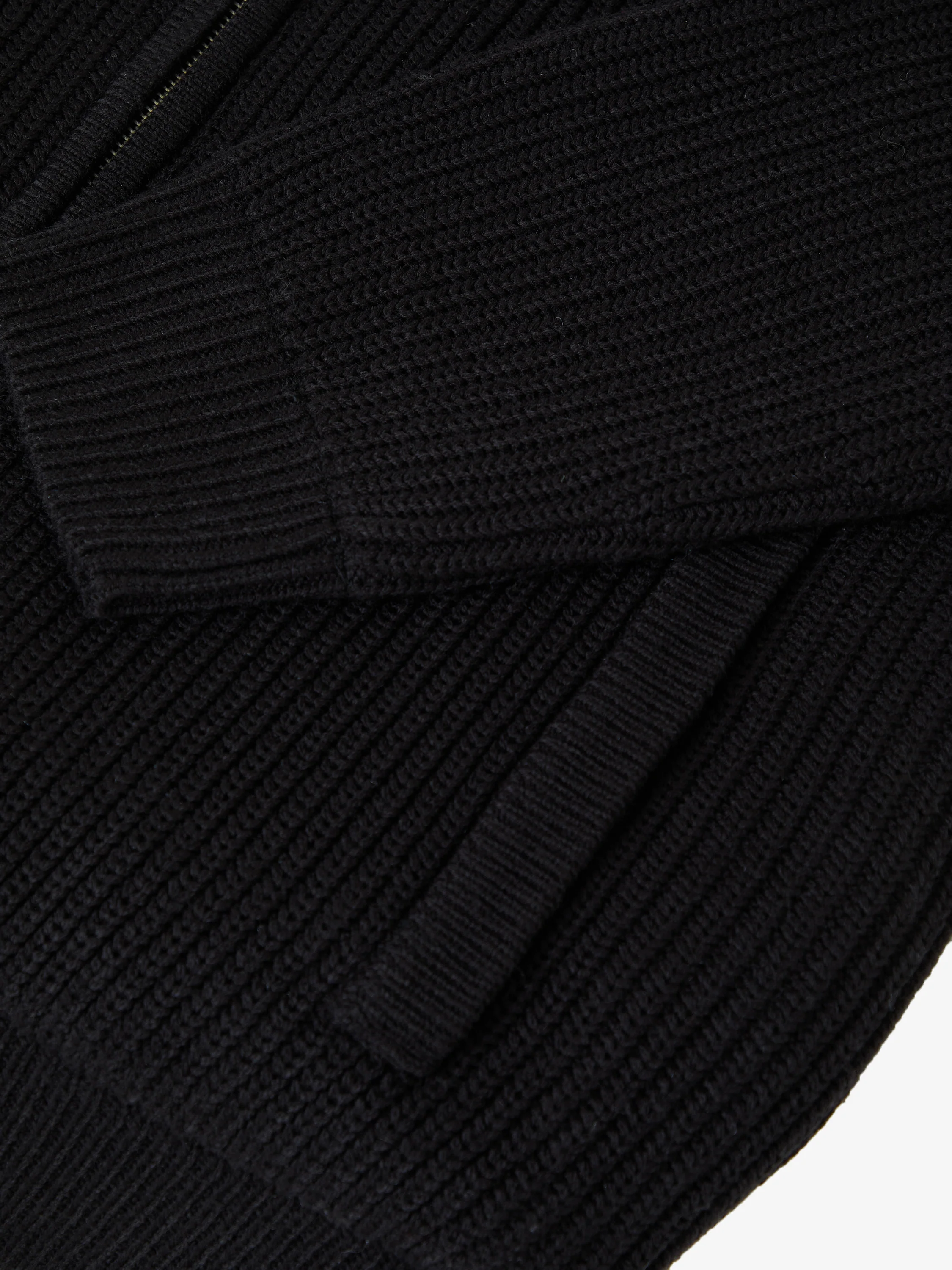 Padded Knitted Jacket in Black - Image 6