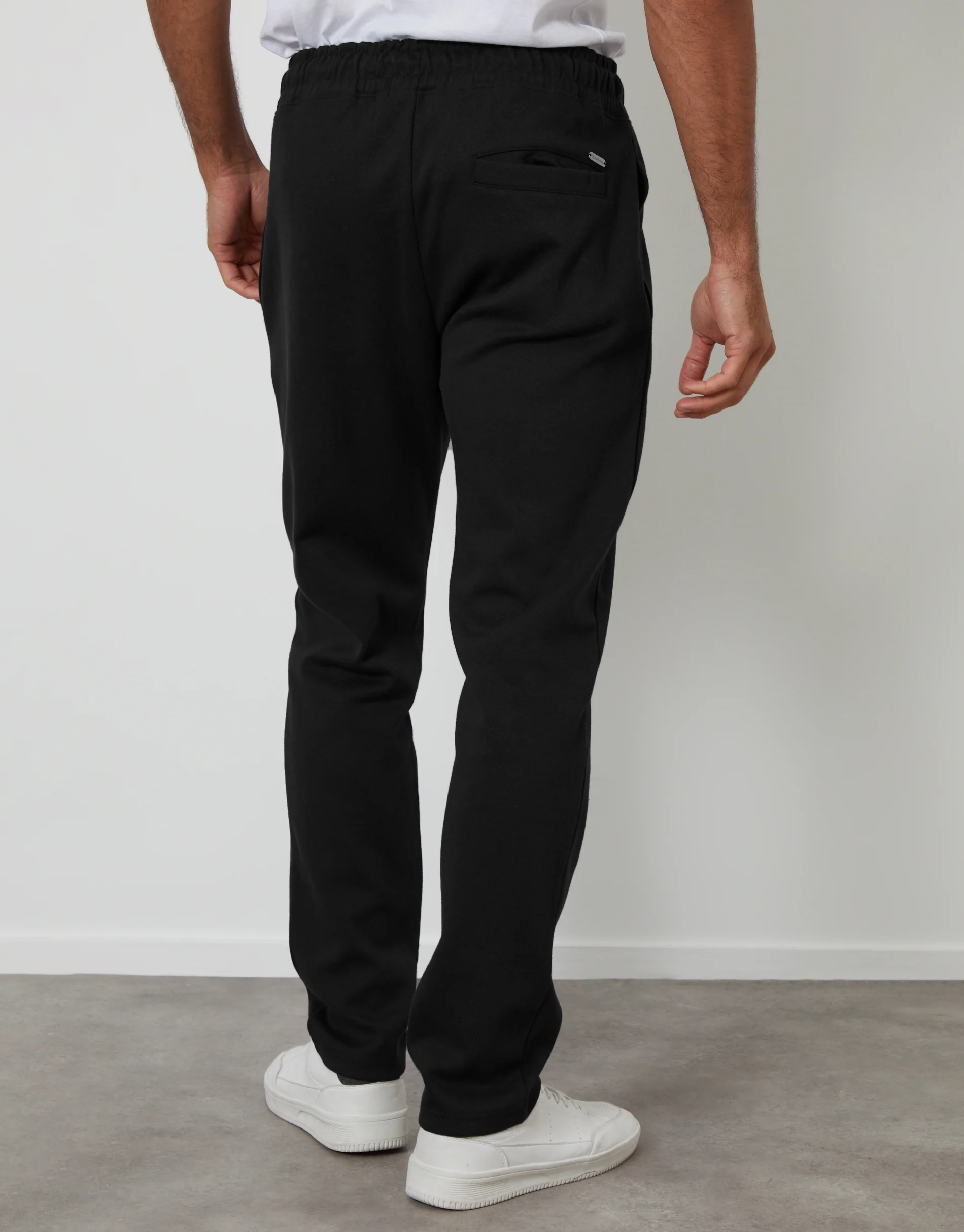 Pintuck Pique Joggers in Black - Image 3