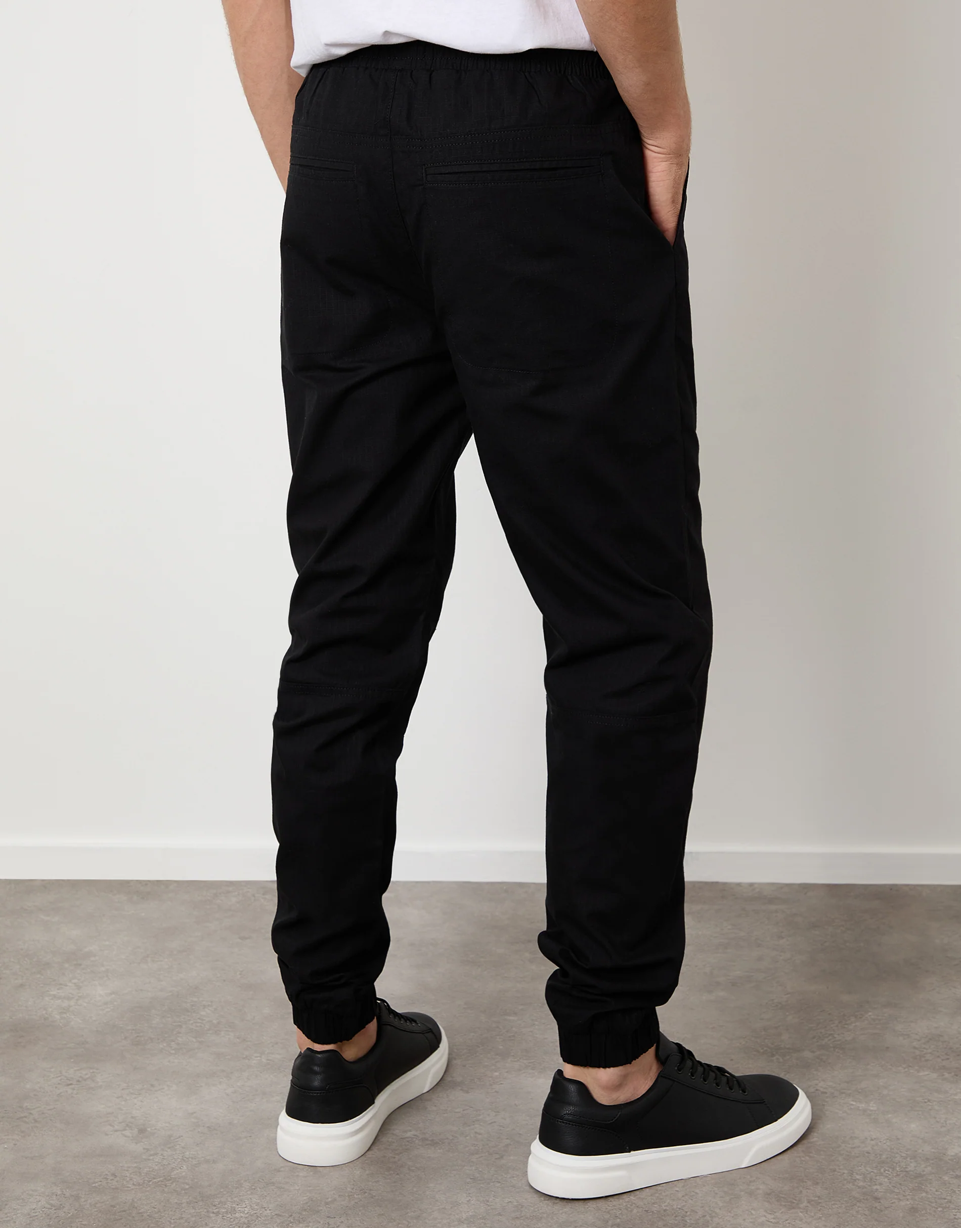 Regular Fit Pull On Trousers in Black - Image 3