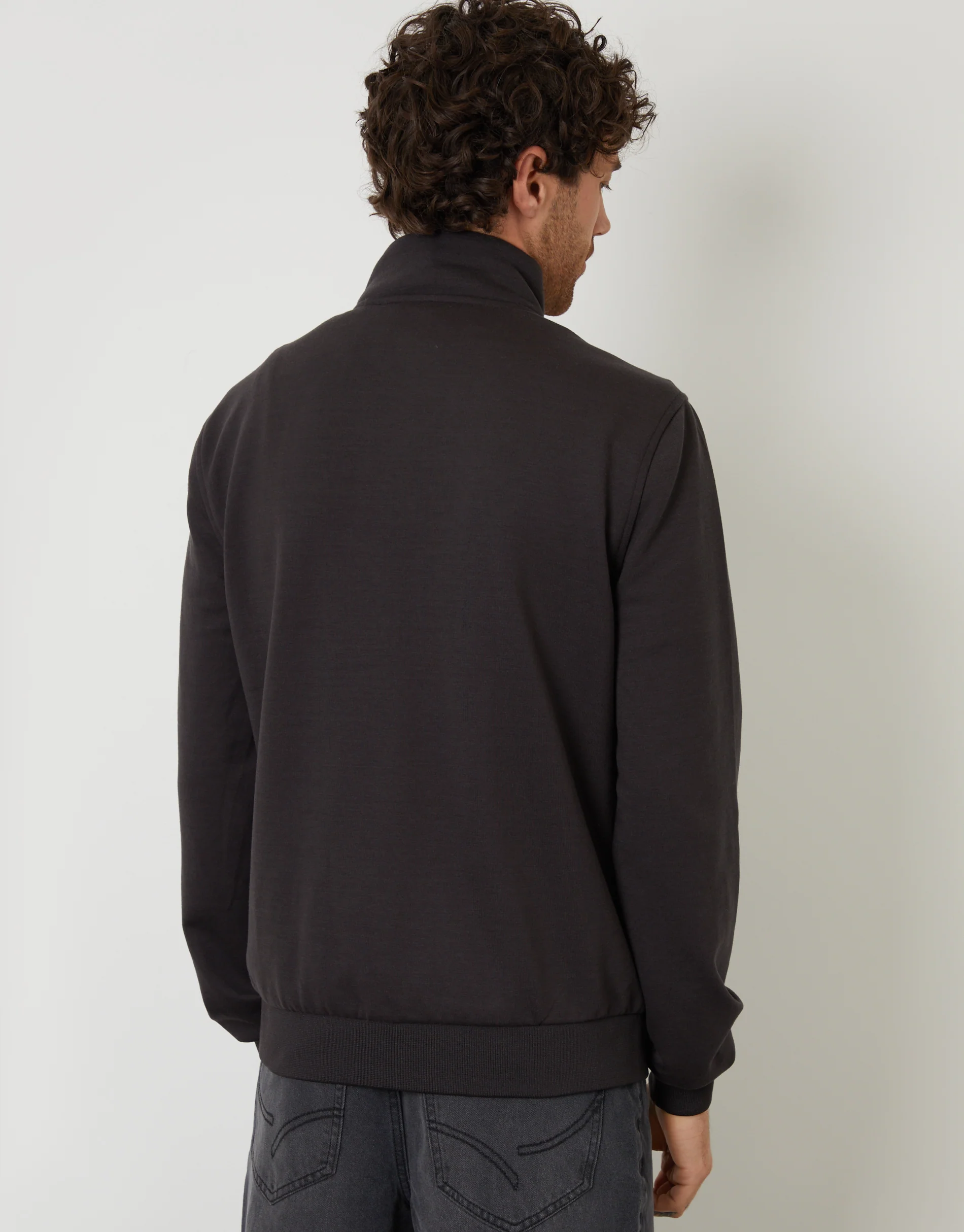 Quilted Hybrid Funnel Neck Jacket in Black - Image 2