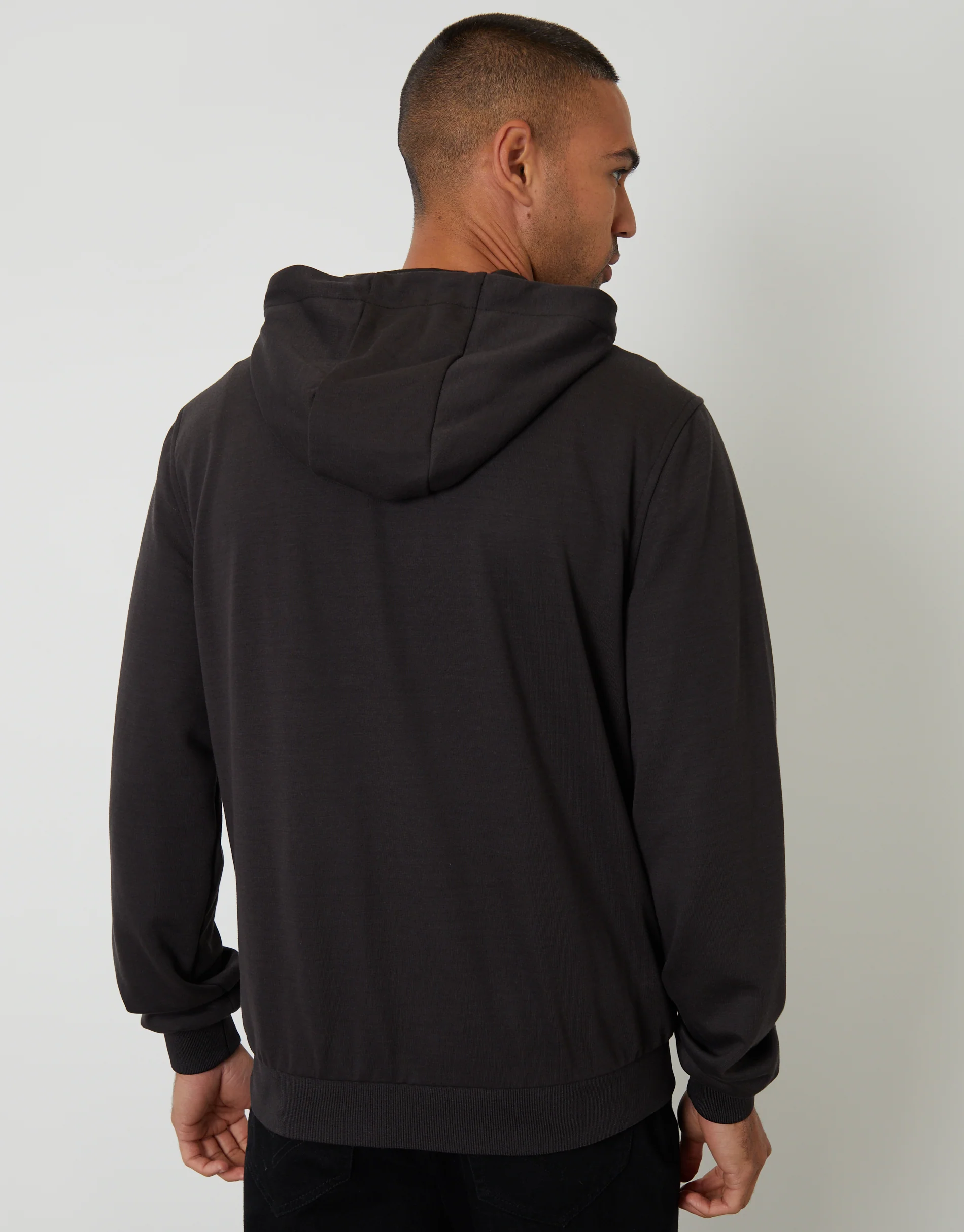 Quilted Hybrid Hooded Jacket in Black - Image 2