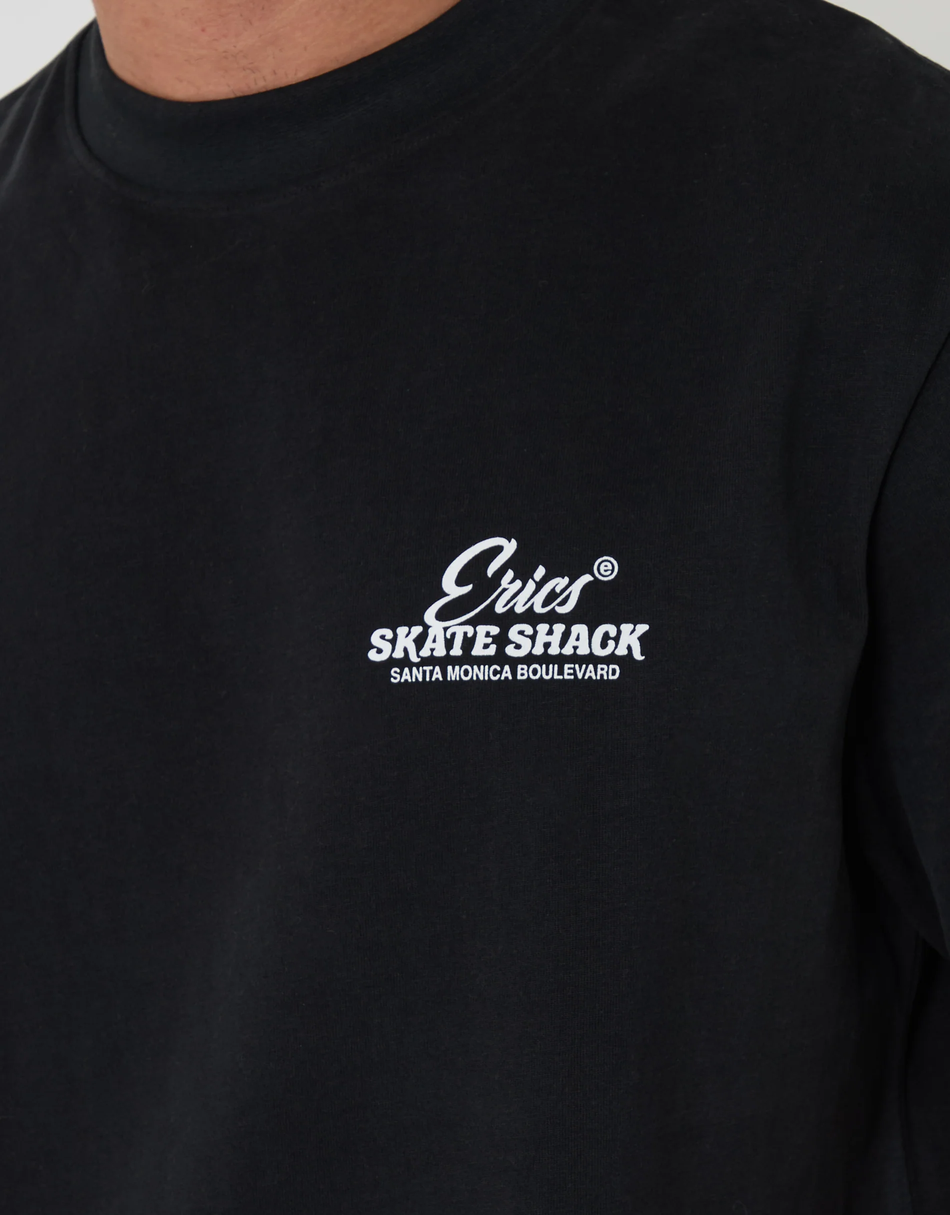 Relaxed Fit Skate Shack Peached Cotton T-Shirt in Black - Image 4