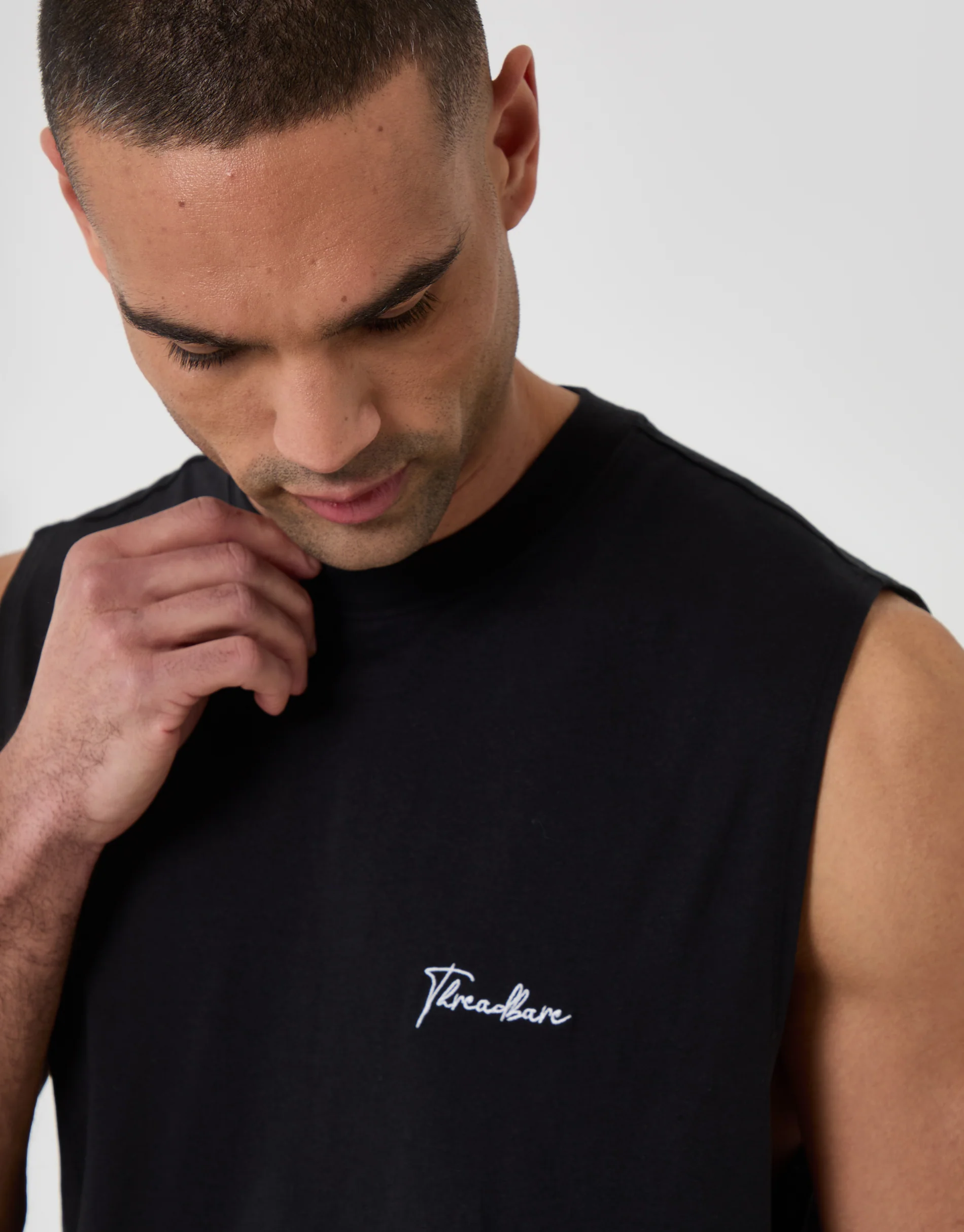 Relaxed Fit Sleeveless Lounge Set in Black - Image 4
