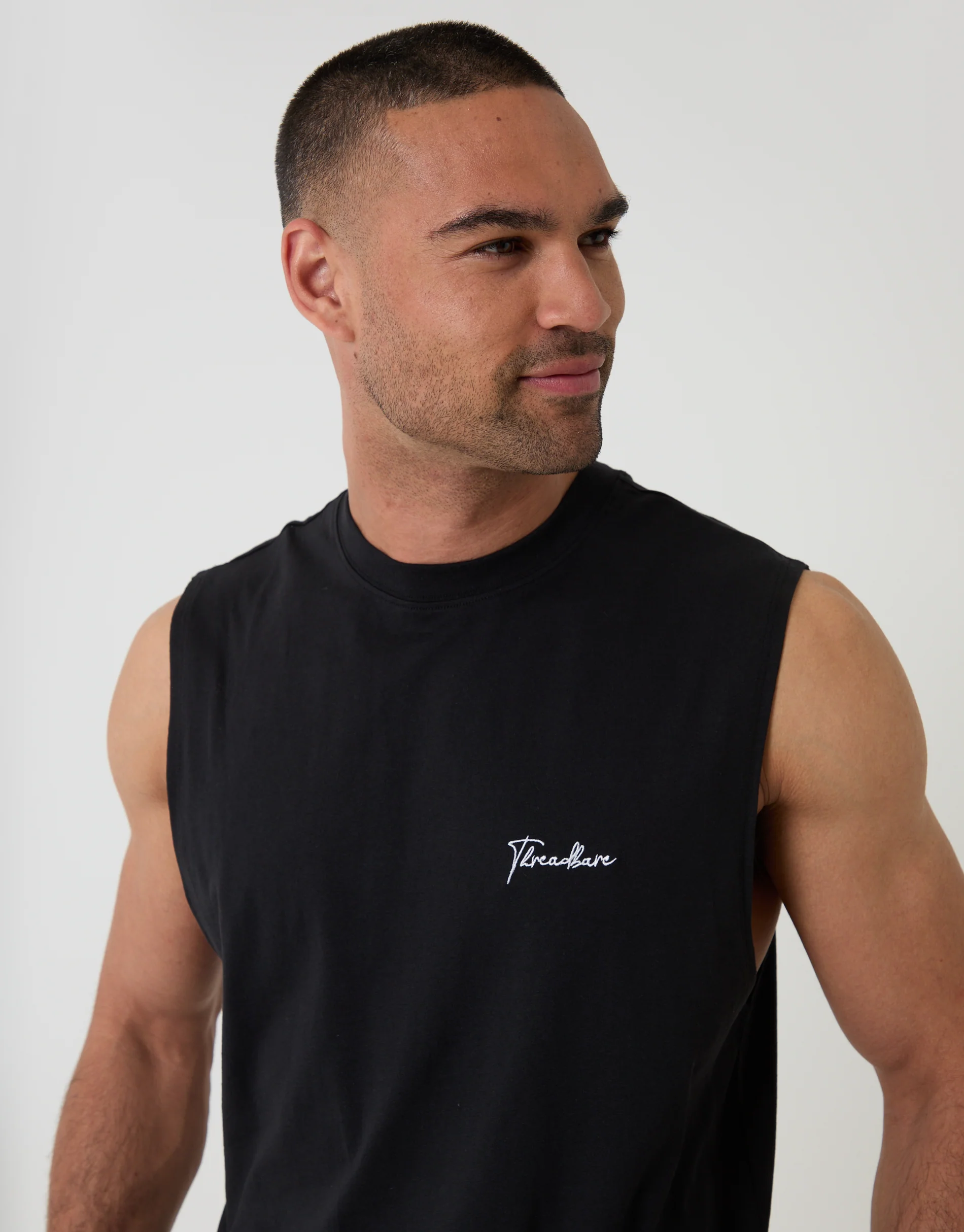 Relaxed Fit Sleeveless Short Lounge Set in Black - Image 4