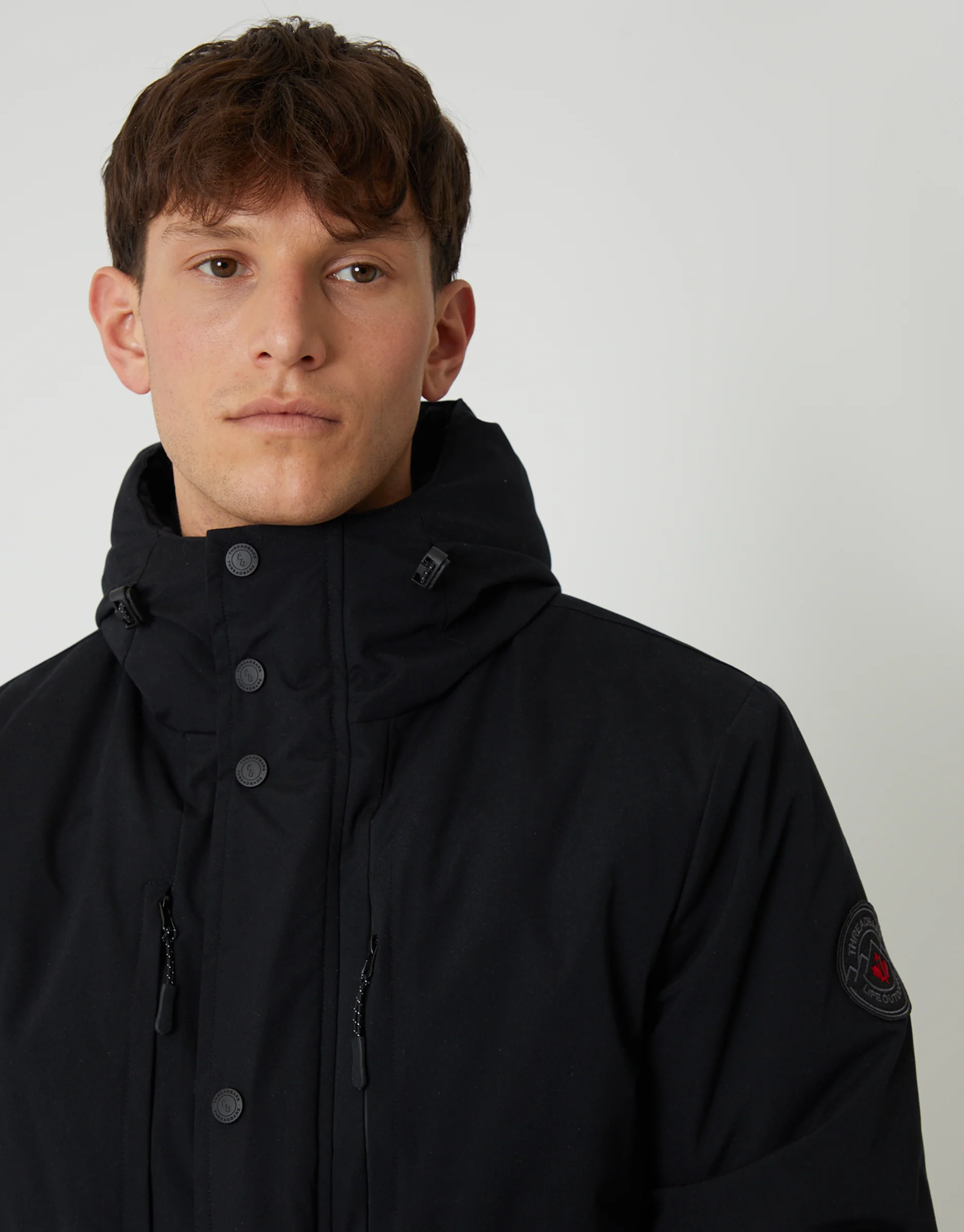 Showerproof Padded Hooded Coat in Black - Image 4