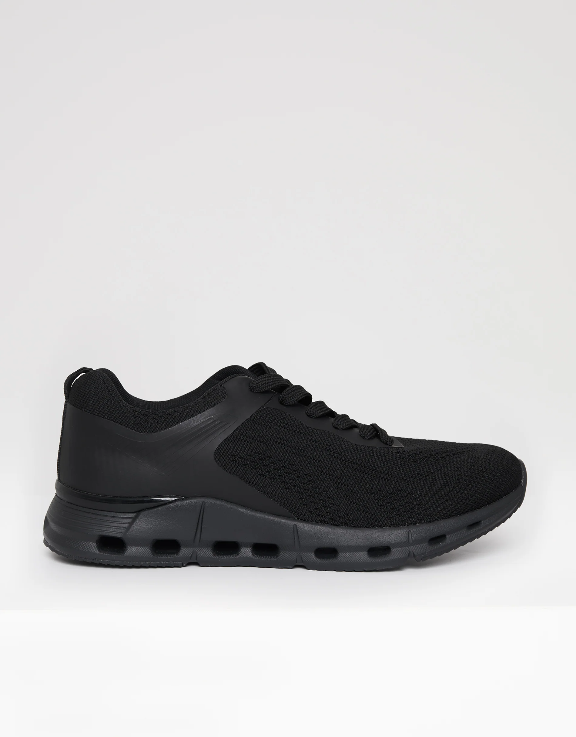 Textured Slip On Trainers in Black - Image 2