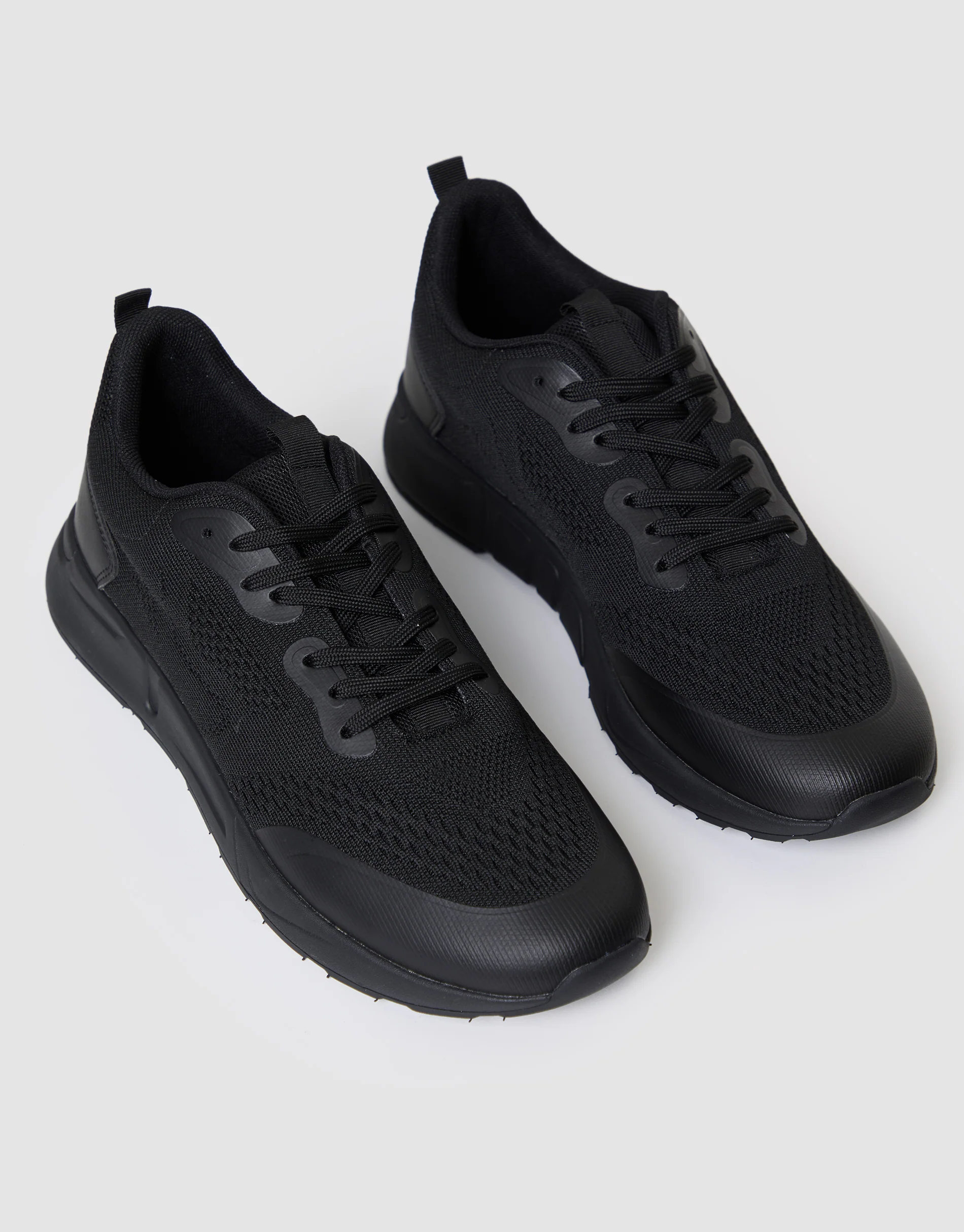Textured Slip On Trainers in Black - Image 2