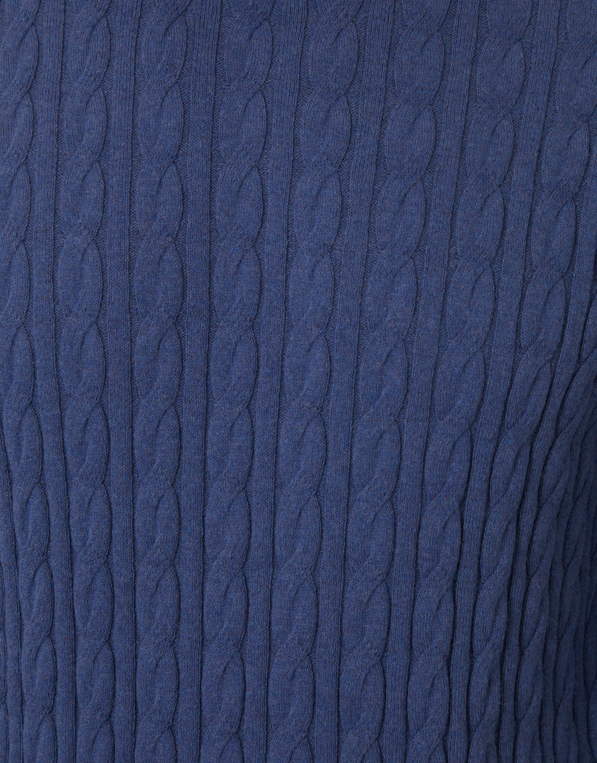 Cable Knit Crew Neck Jumper in Blue - Image 4