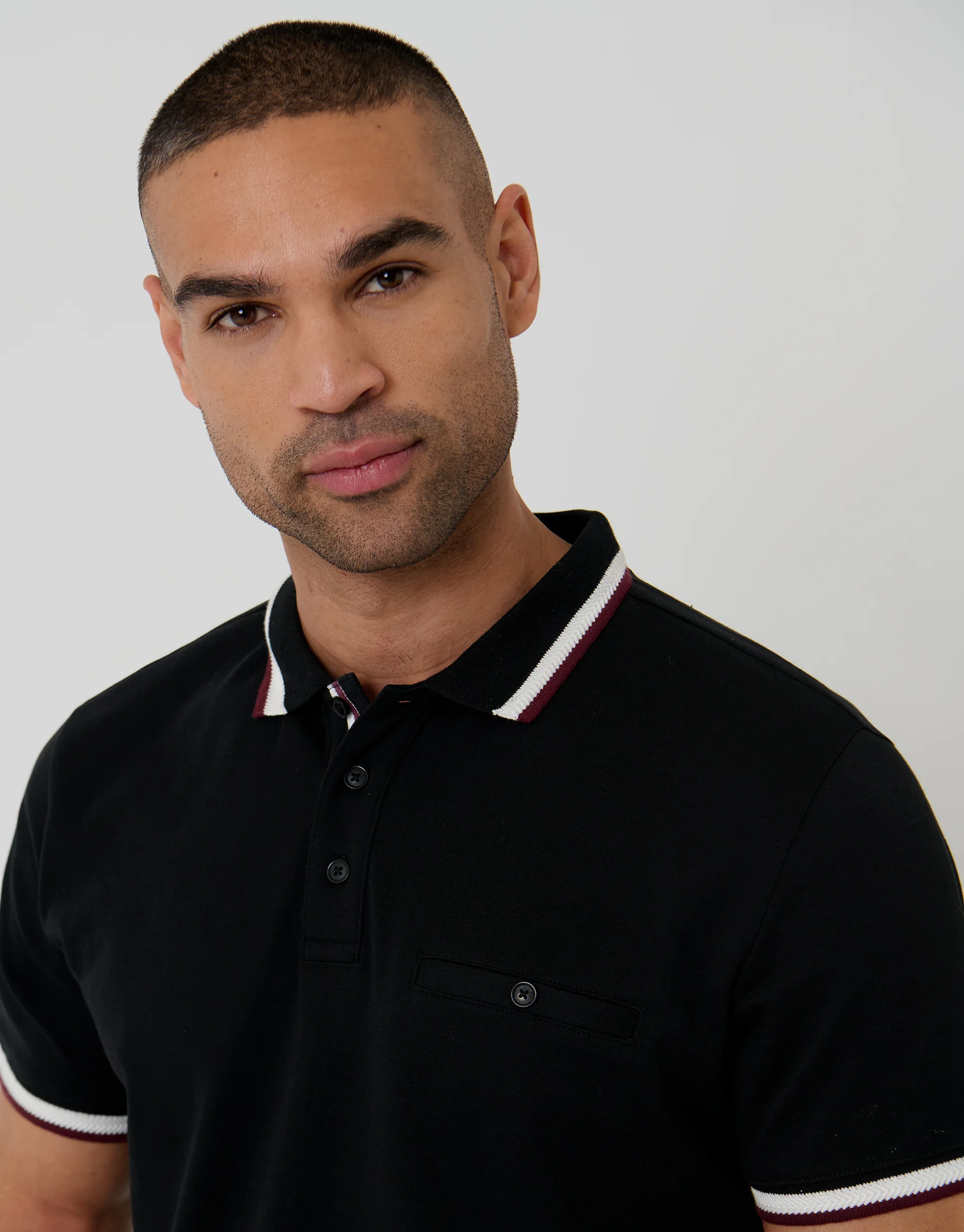 3 Pack Jet Pocket Contrast Tipping Polo Shirts in Blue Mix - Image 5