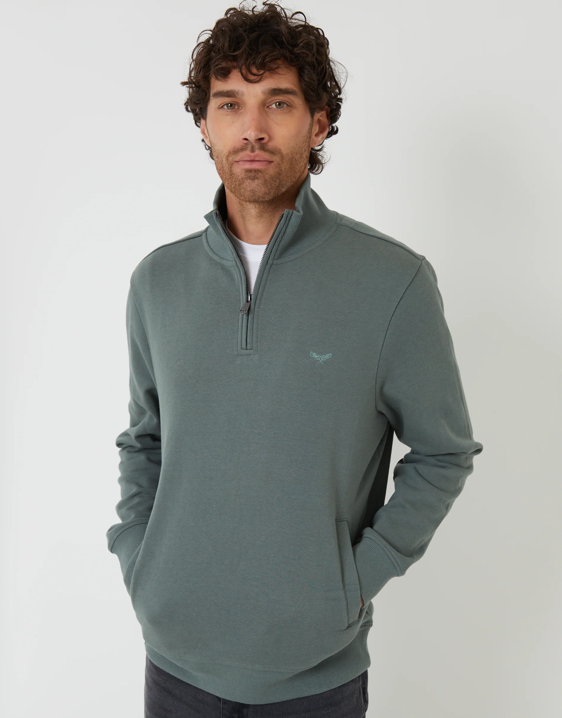 Quarter Zip Sweatshirt in Blue