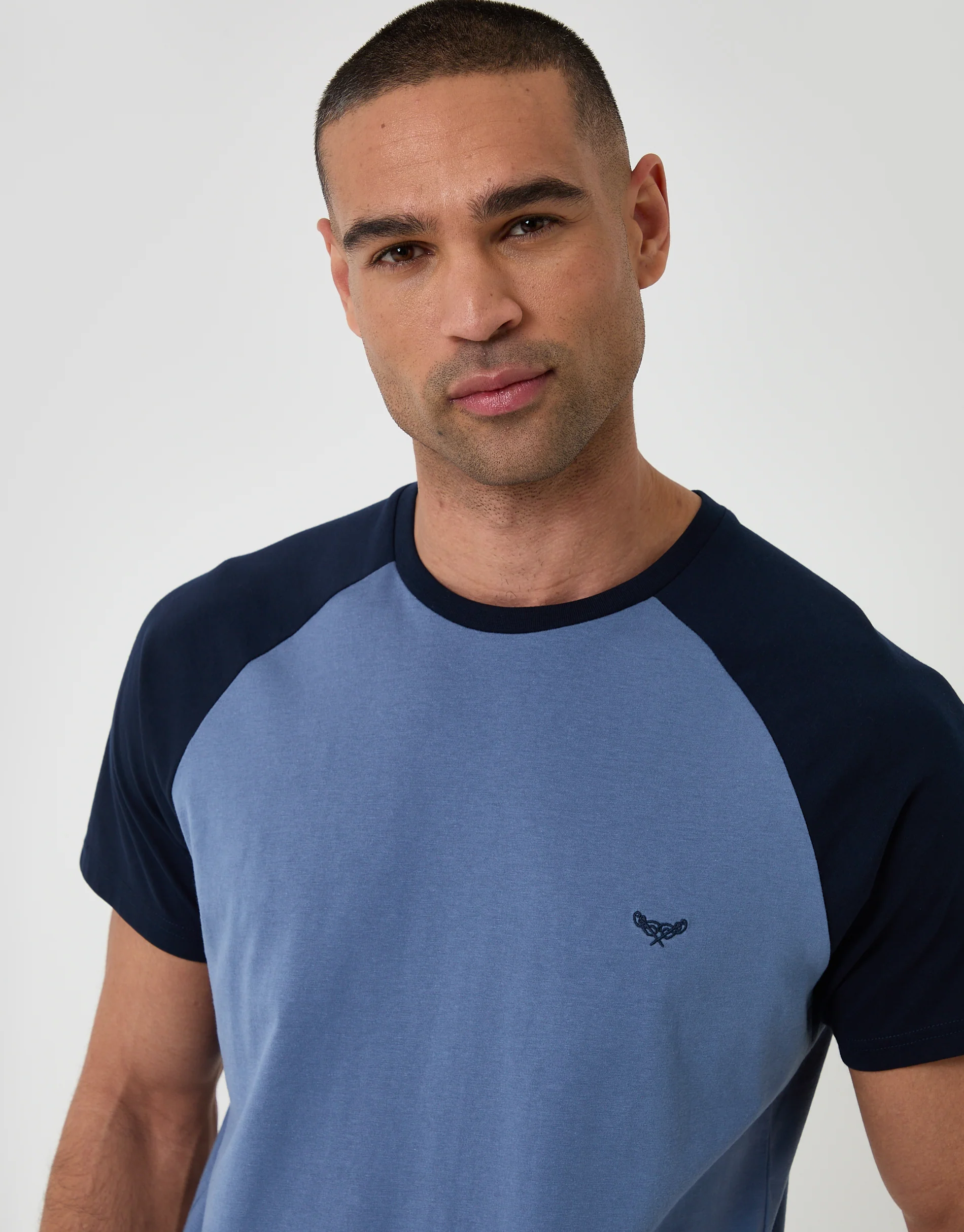 Raglan Short Sleeve Top & Shorts Lounge Set in Blue - Image 4