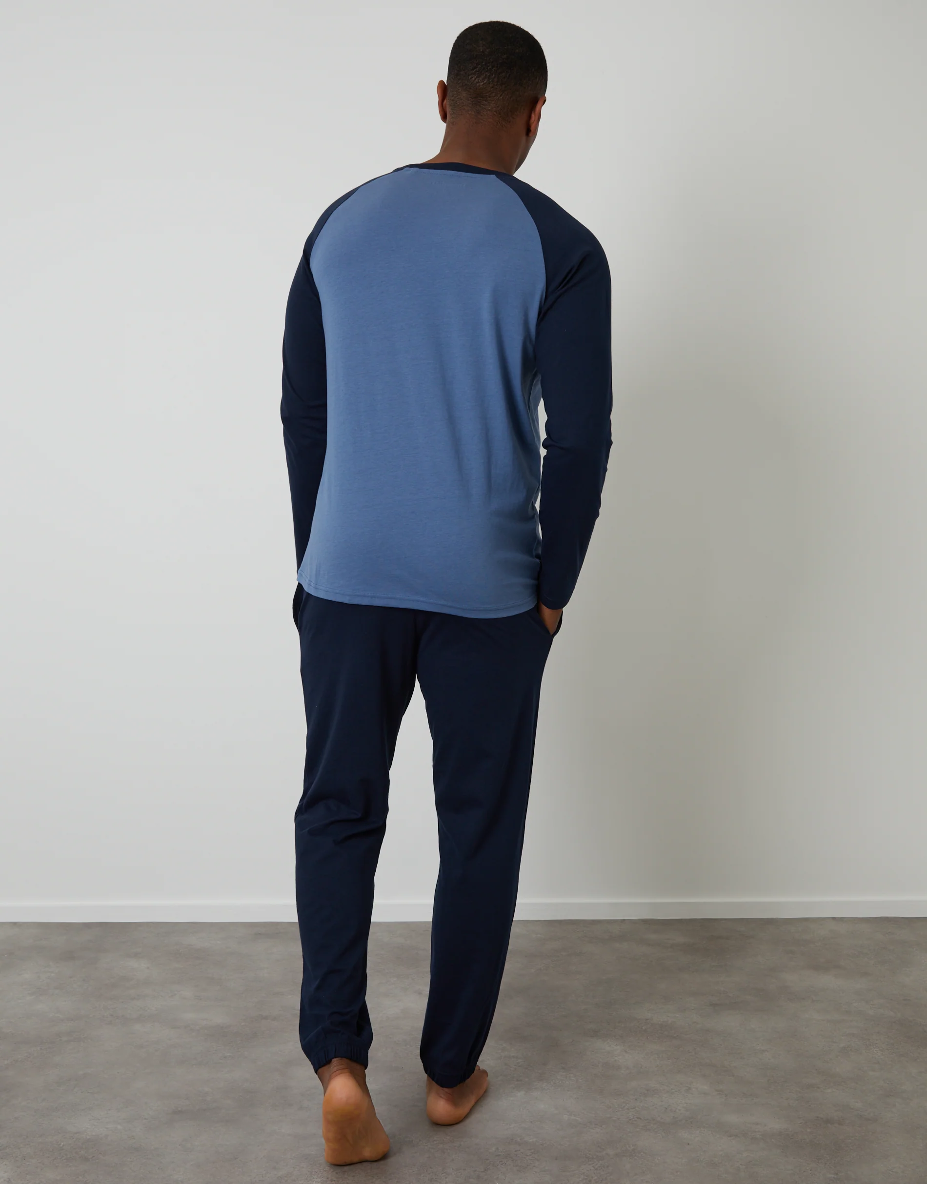 Raglan Sleeve Pyjama Set in Blue - Image 2