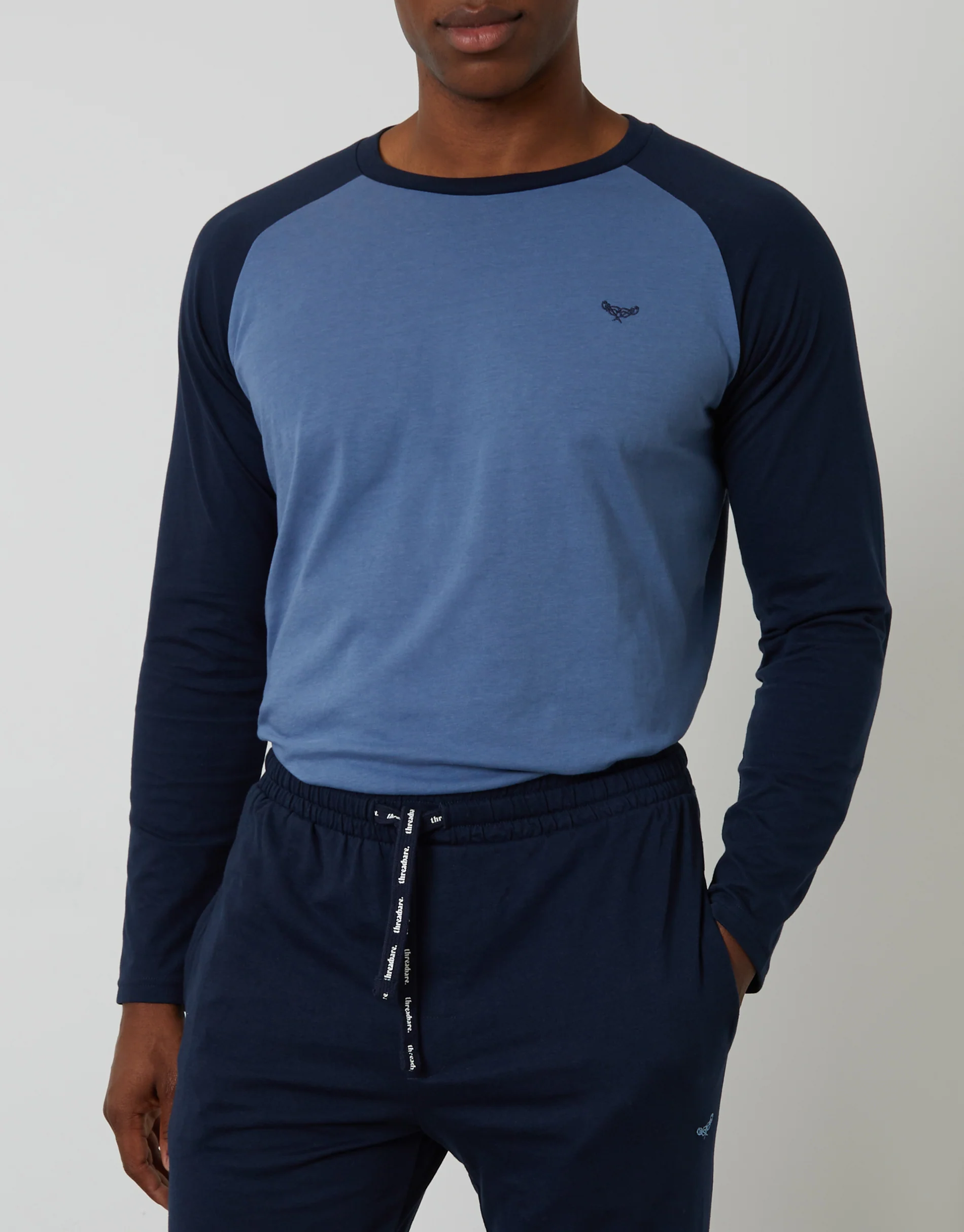 Raglan Sleeve Pyjama Set in Blue - Image 4