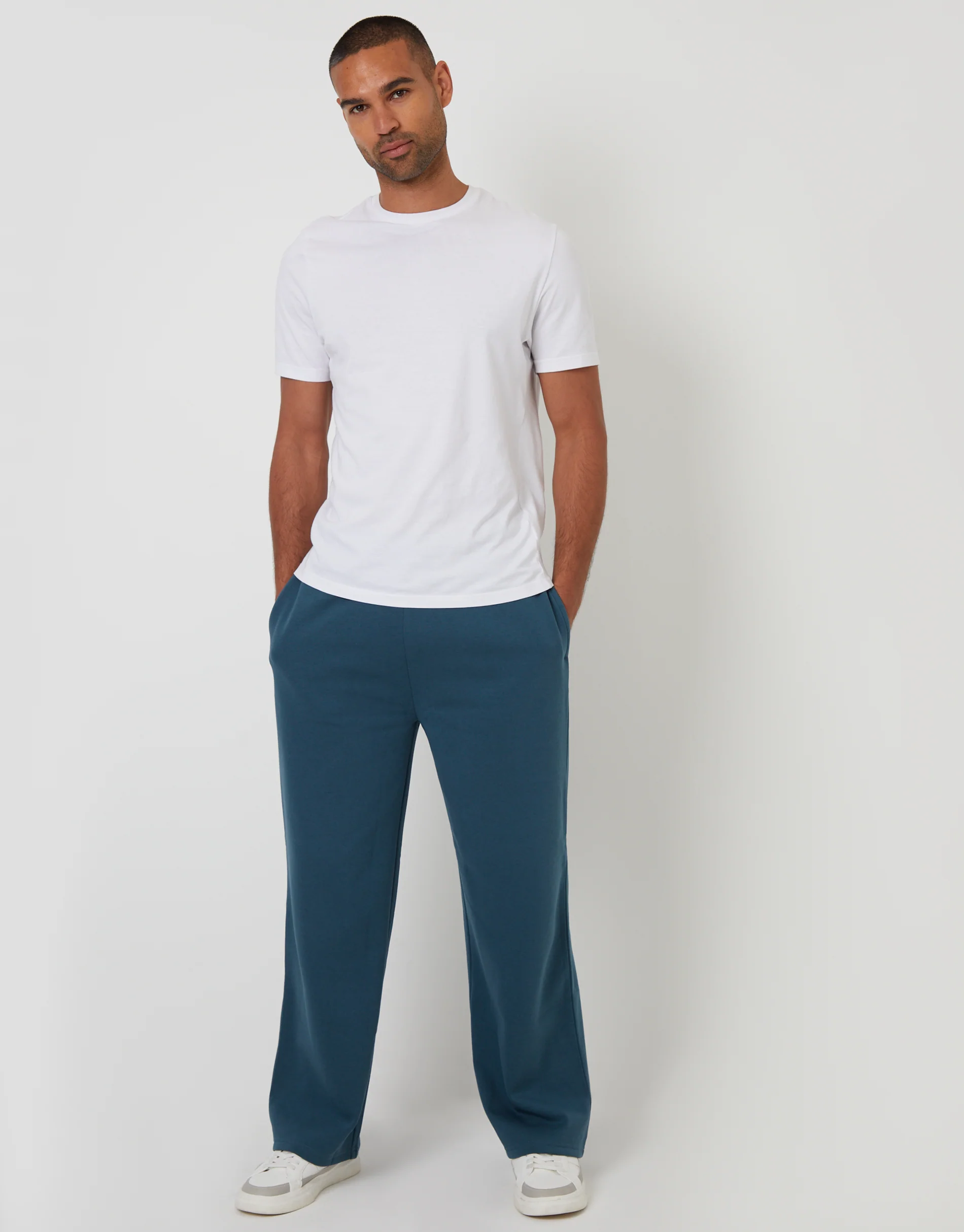 Wide Leg Joggers in Blue