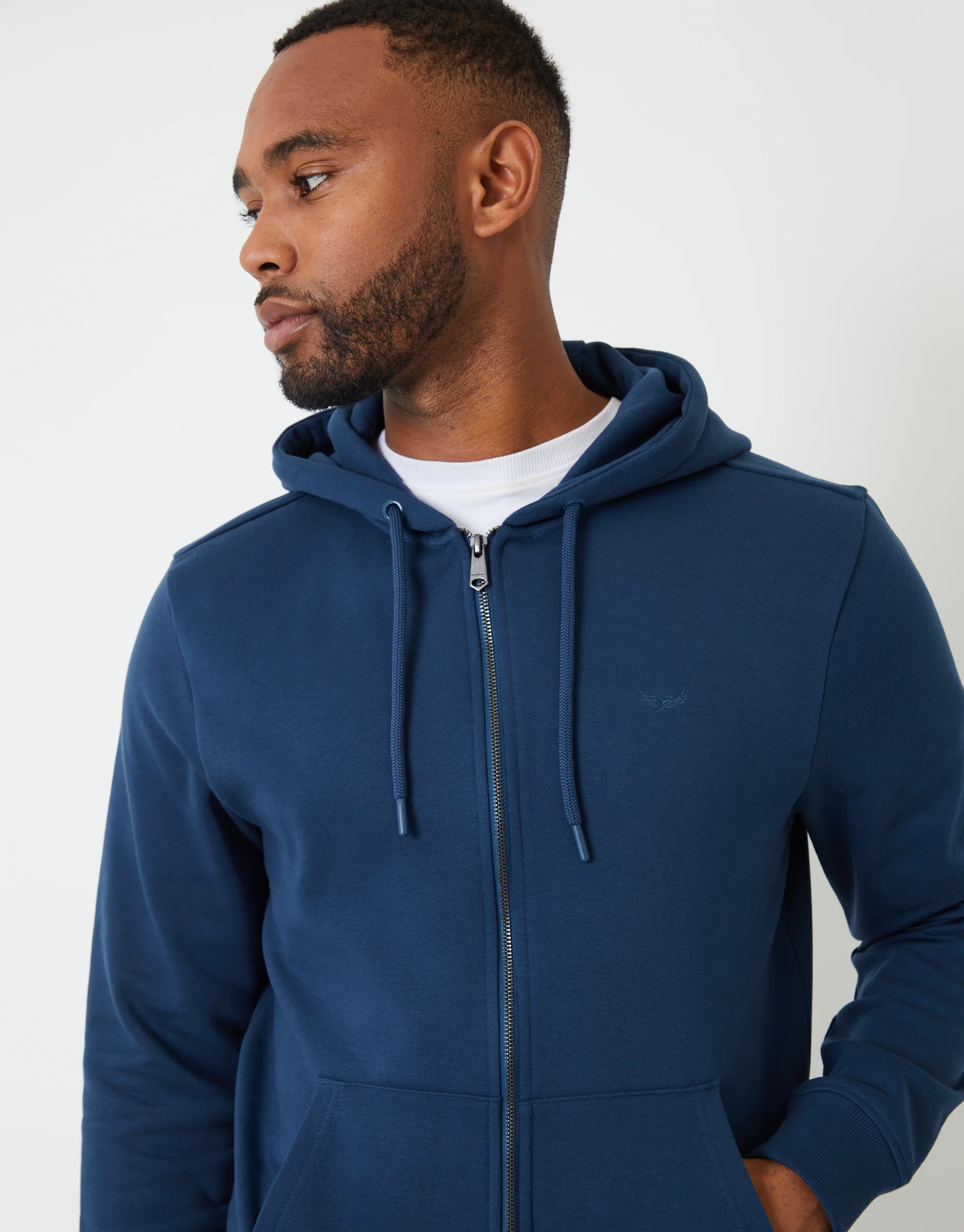Zip-Through Hoodie in Blue - Image 4