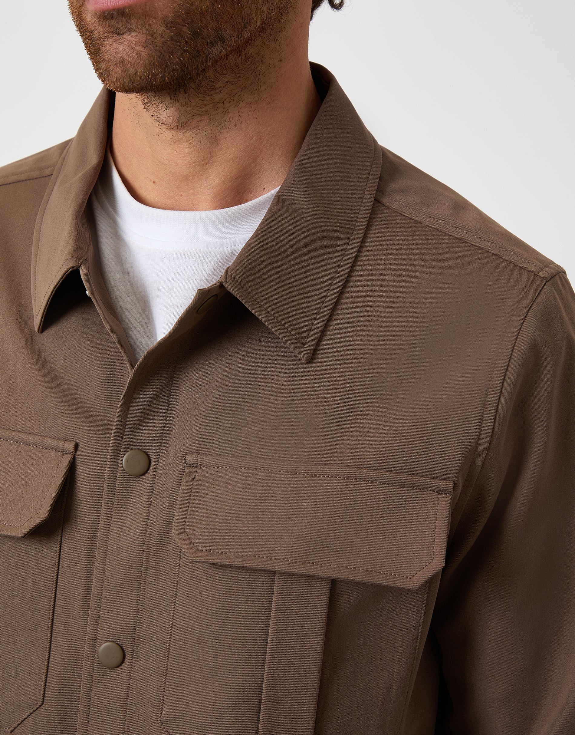 Cargo Pocket Shacket in Brown - Image 4