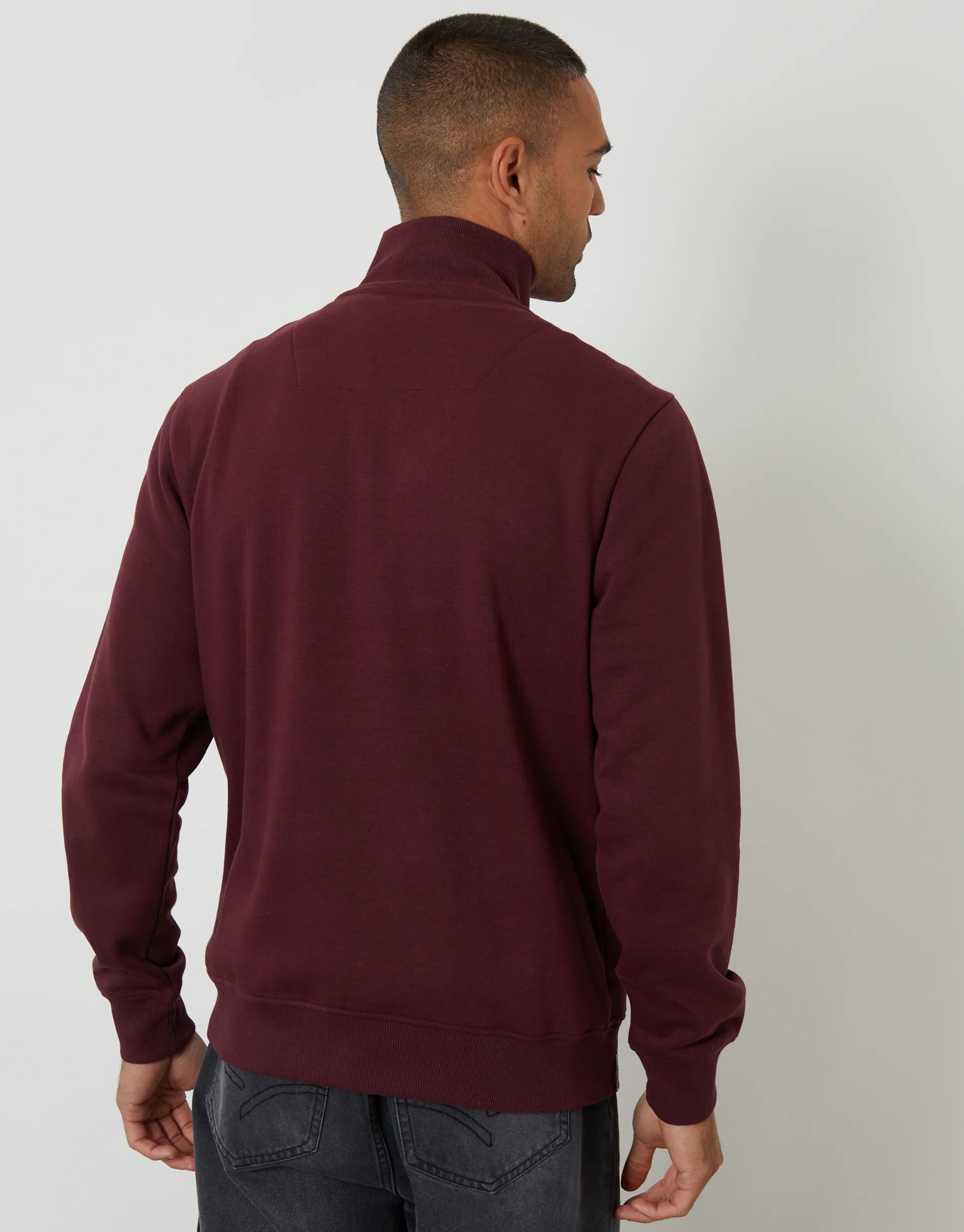 Quarter Zip Sweatshirt in Burgundy - Image 2